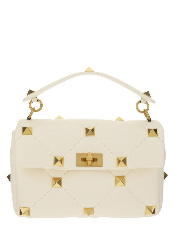 Large Roman Stud The Shoulder Bag - Ivory