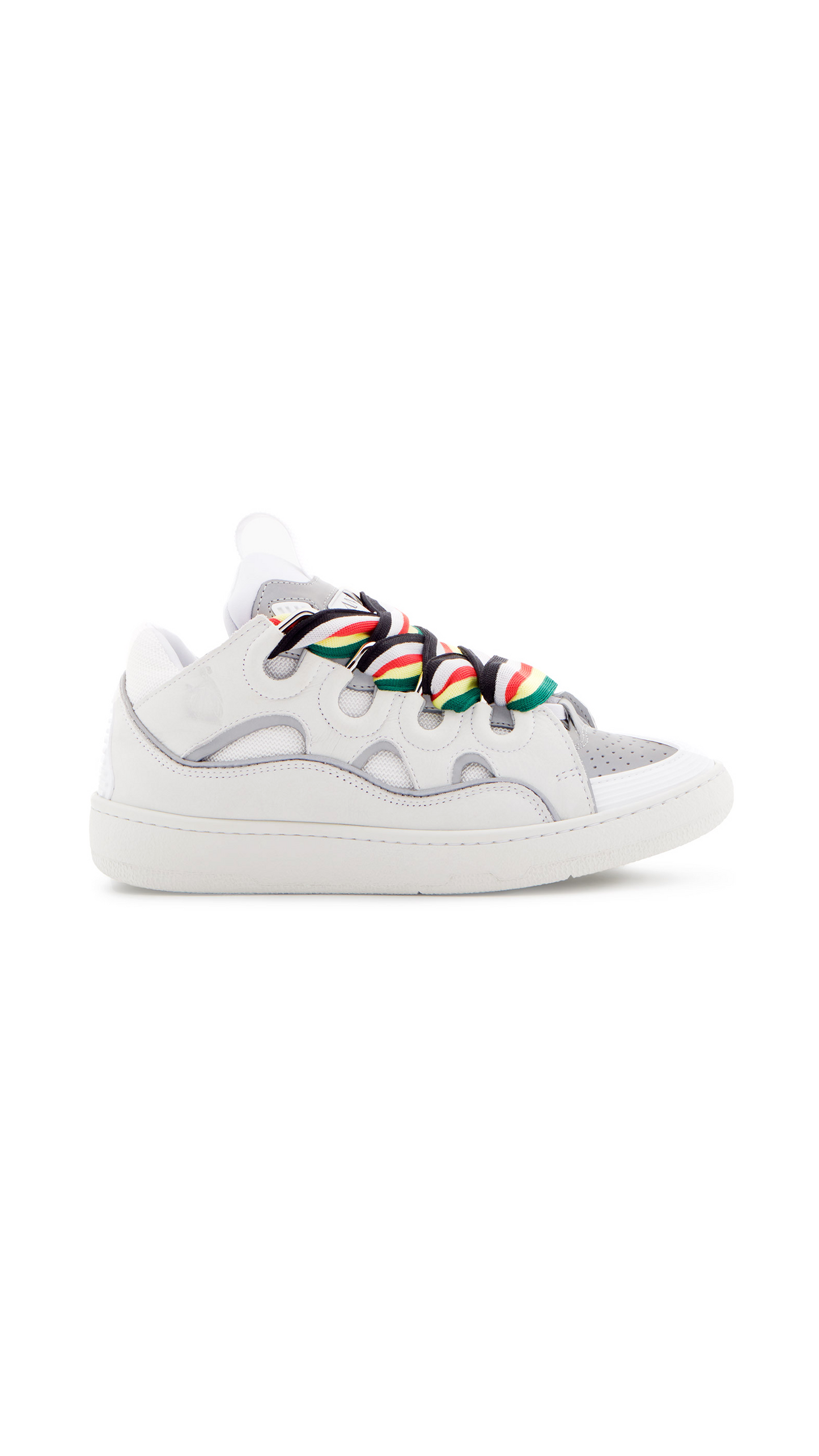 Leather Curb Sneakers - White