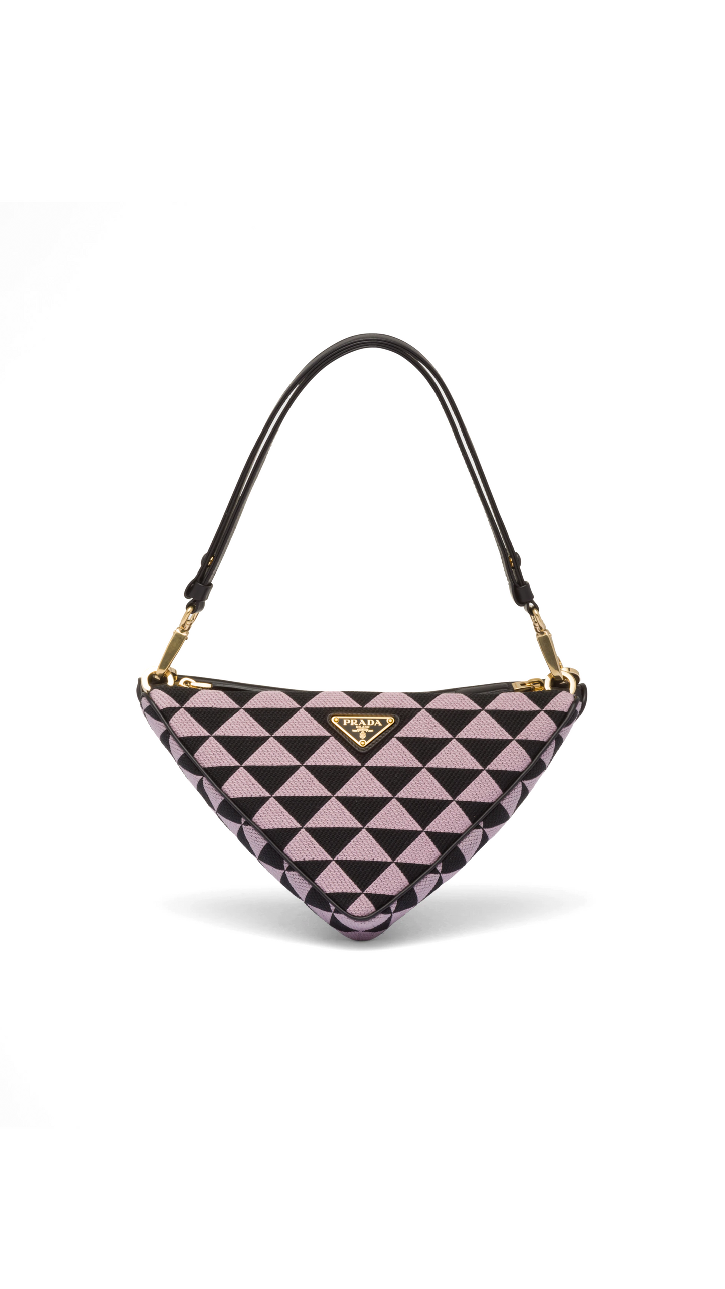 Prada Symbole Leather and Fabric Mini Bag - Black/Alabaster White