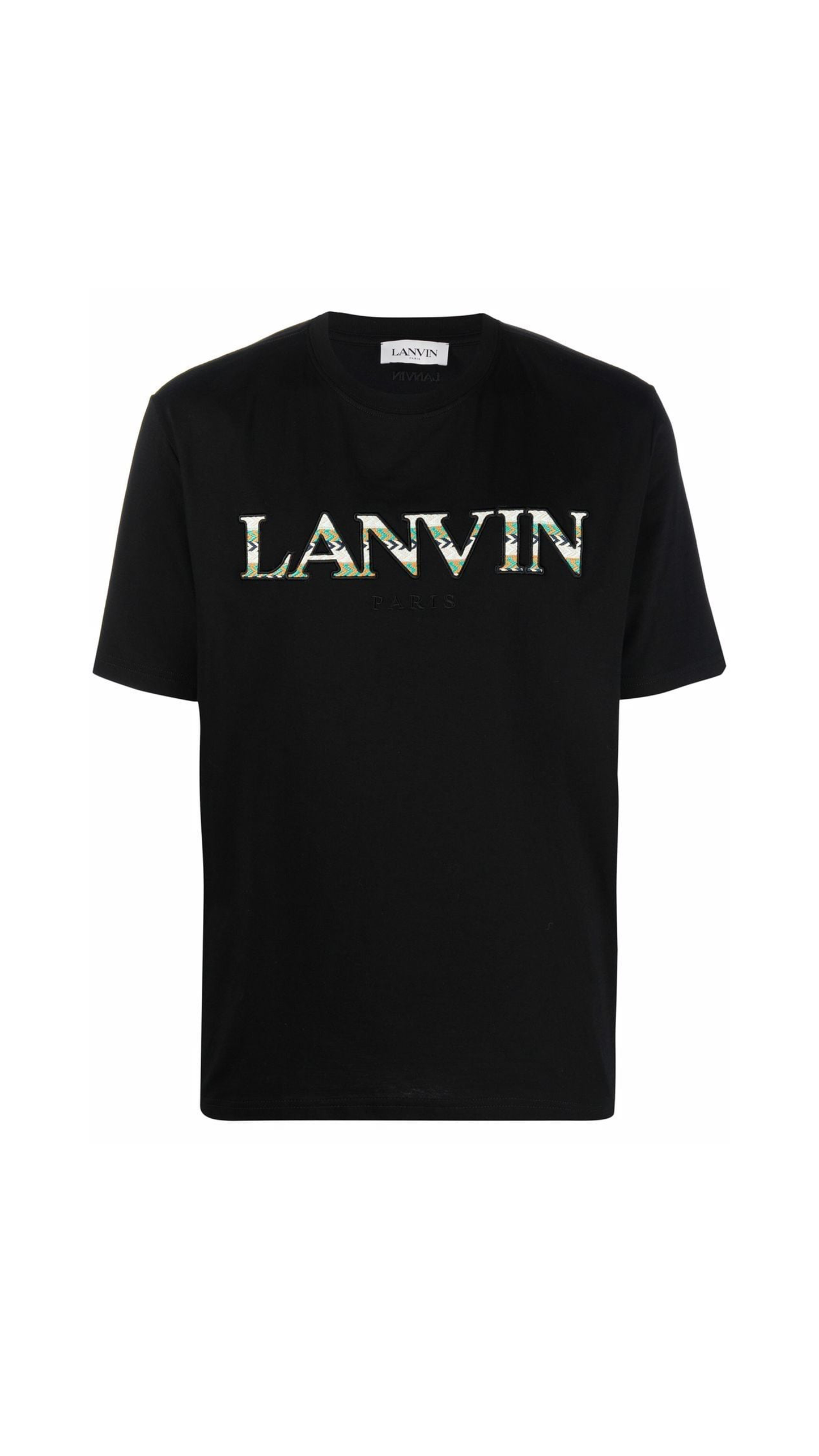 Embroidered Logo Short-Sleeve T-Shirt - Black