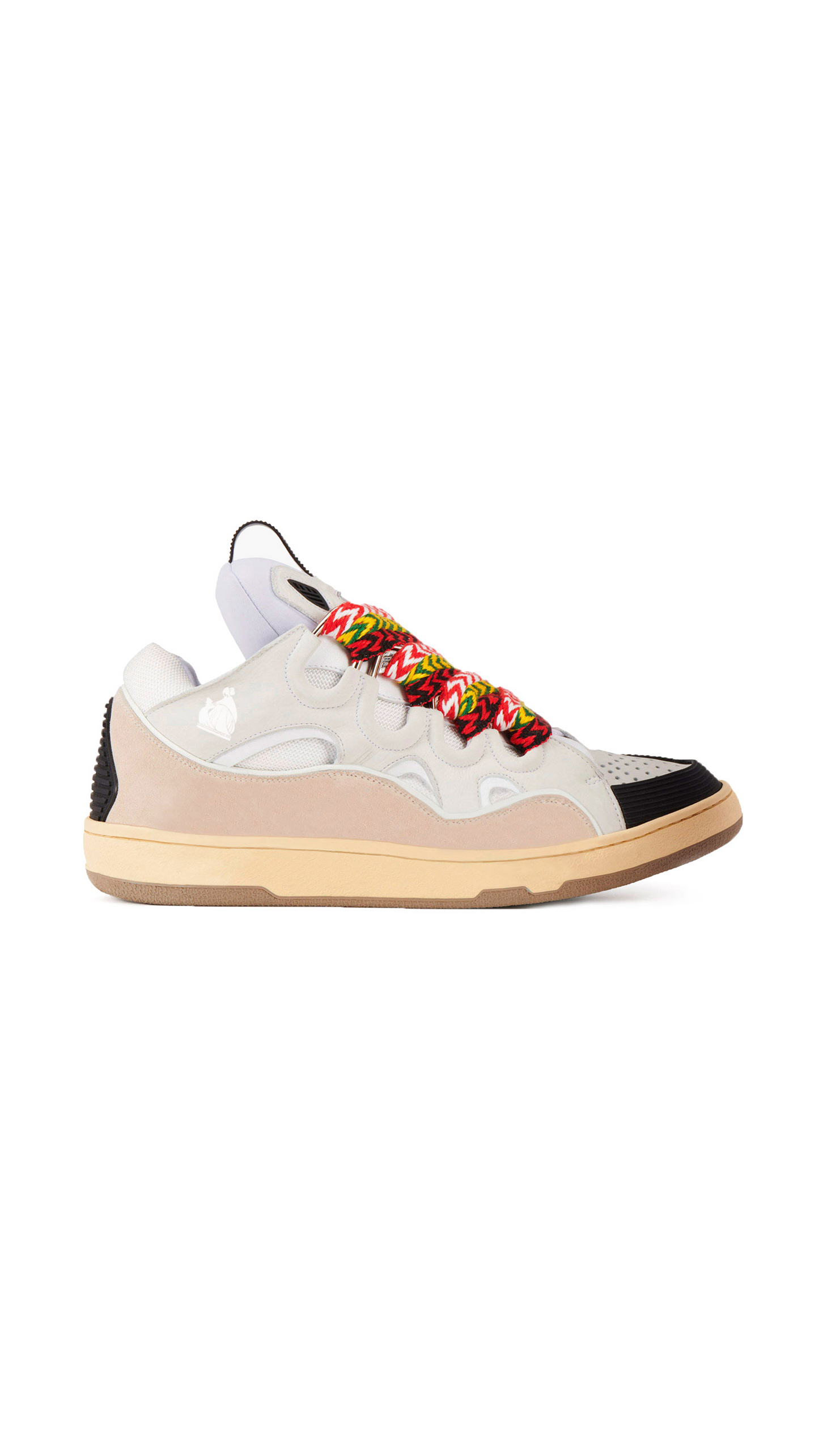 Leather Curb Sneakers - White