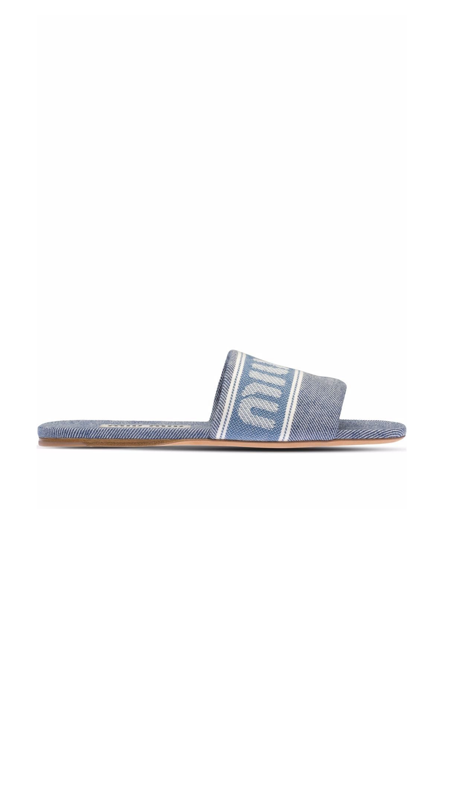 Logo-Jacquard Denim Sandals