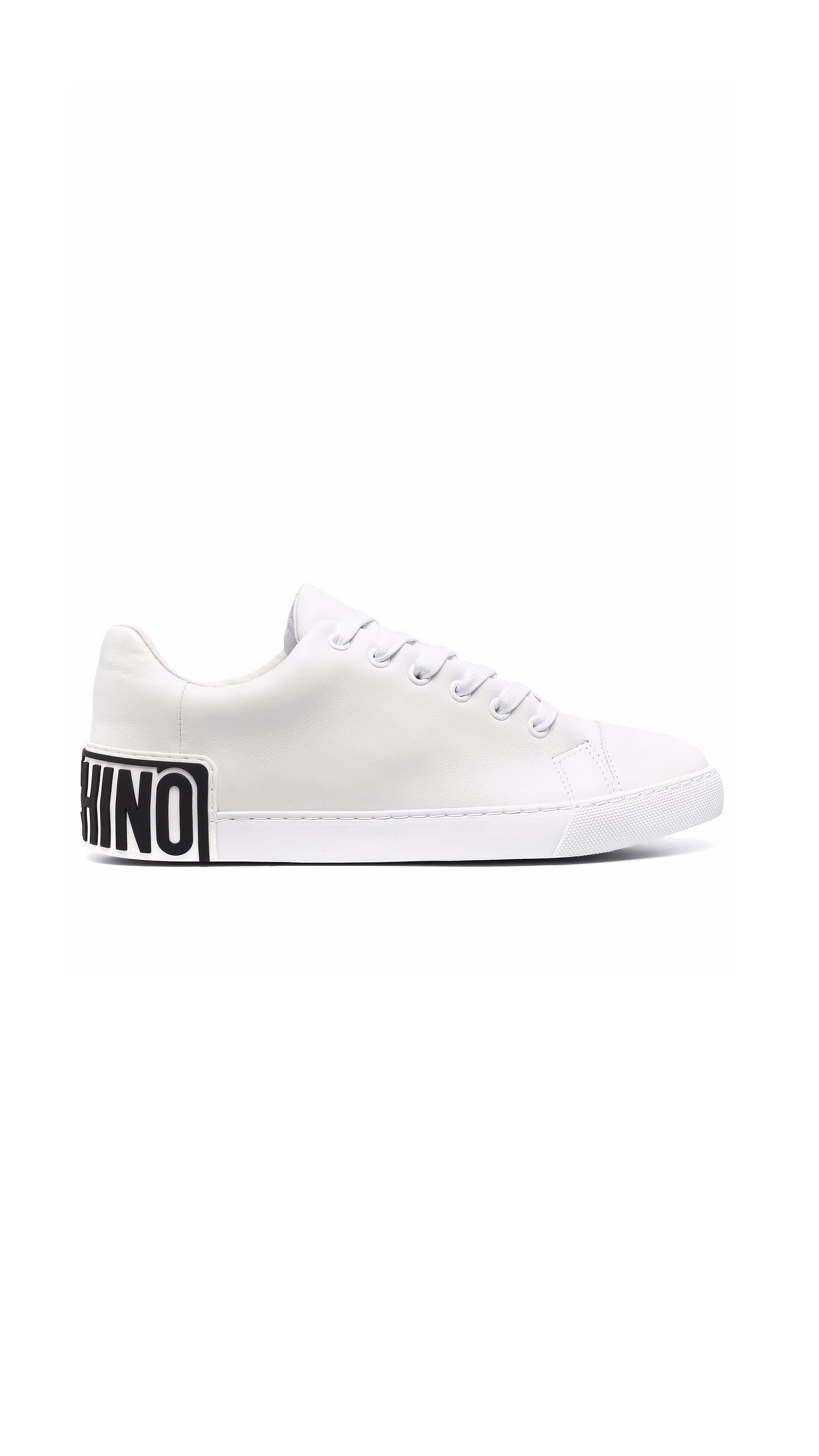 Logo-Print Sole Sneakers - White