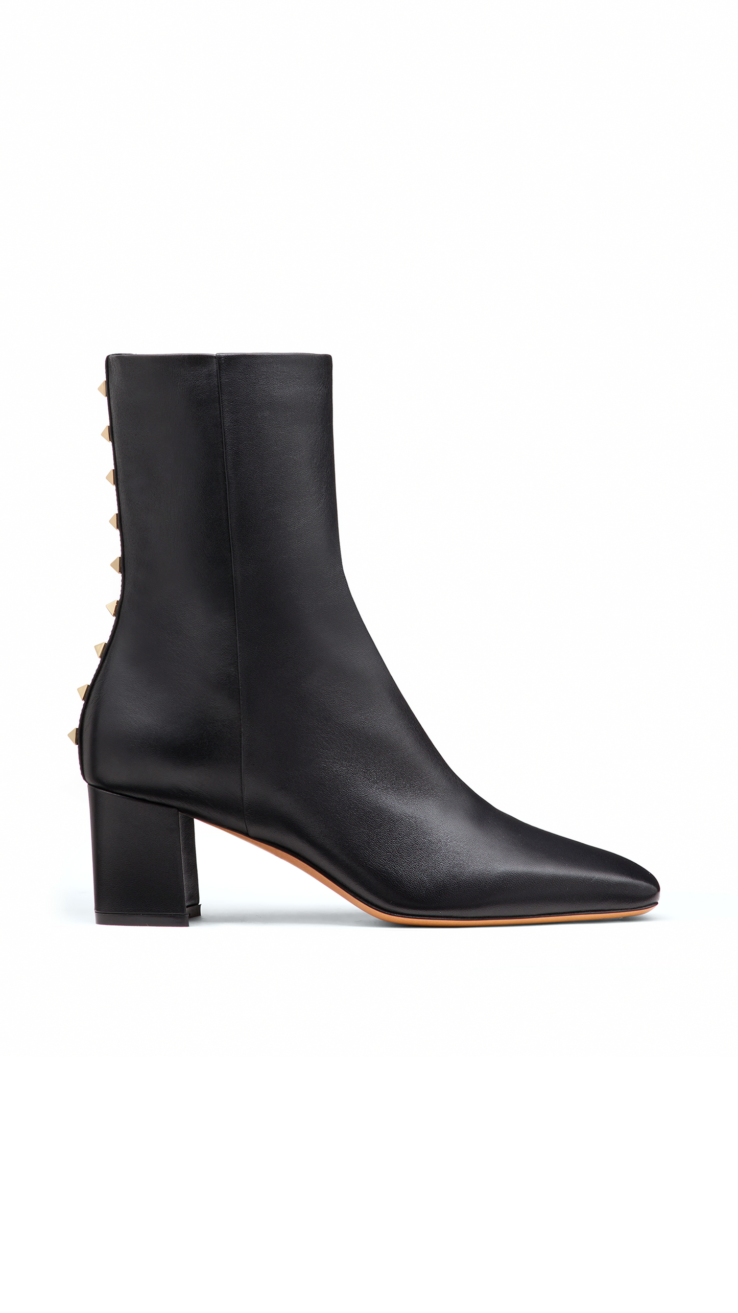 Leather Rockstud Boots - Black