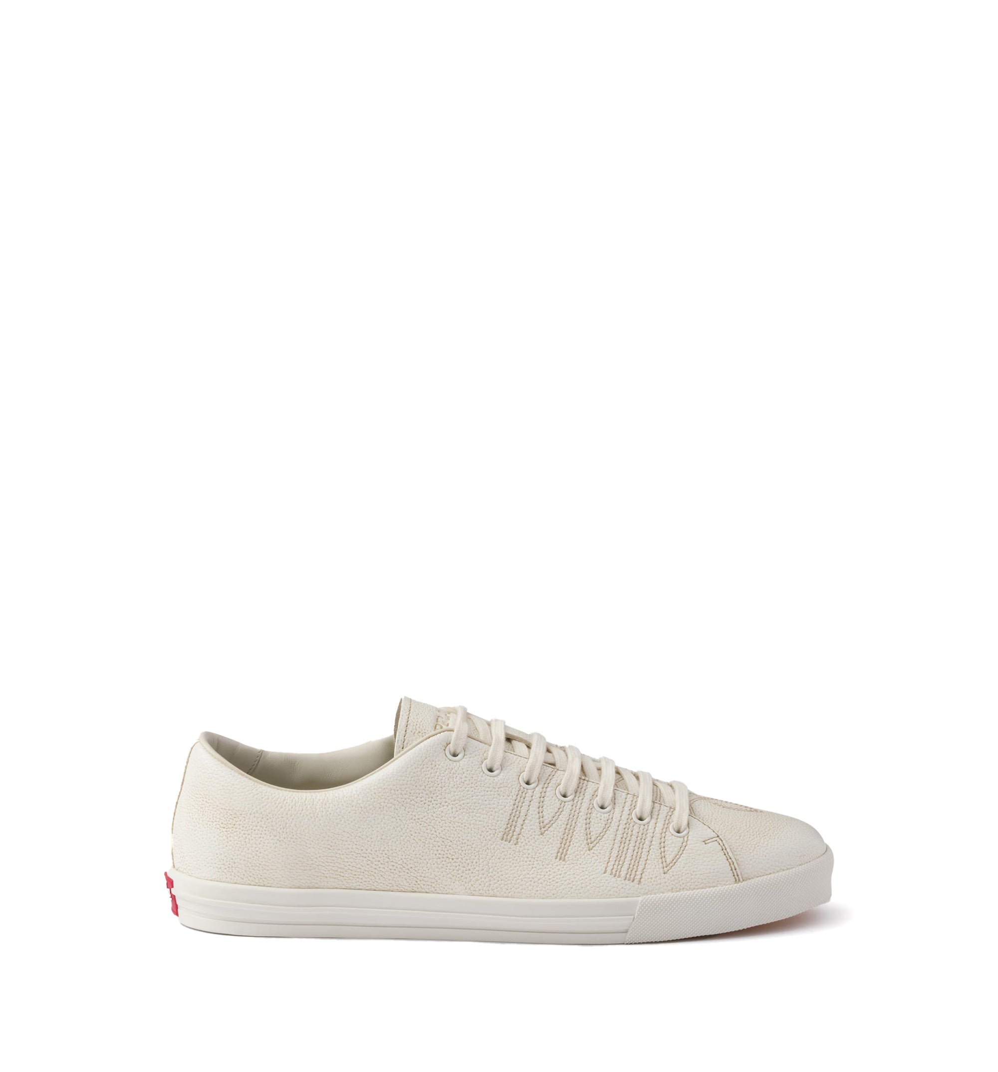 Aged-effect leather sneakers