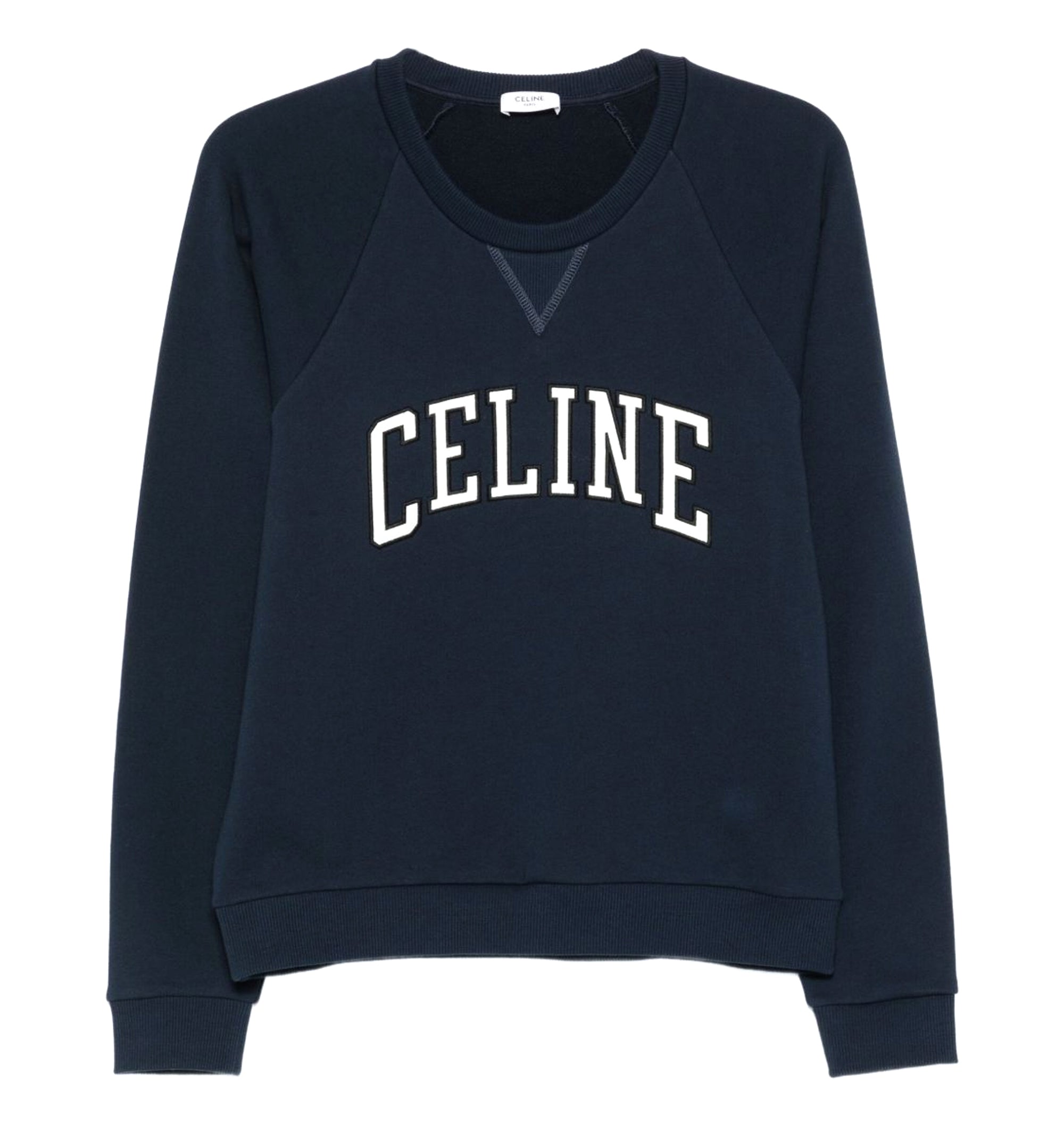 Loose Sweatshirt in Cotton Fleece - Navy / Ecru