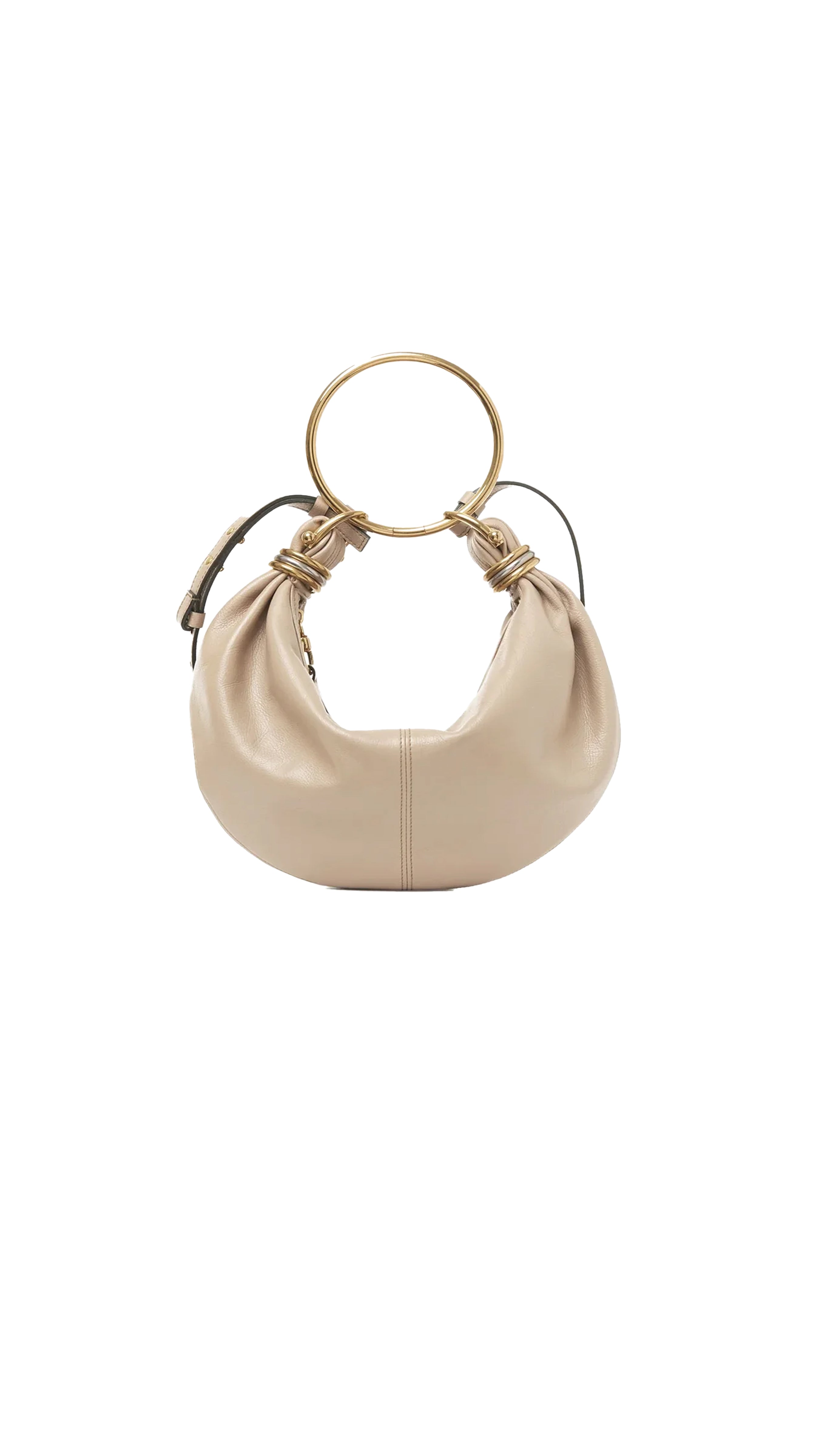 Small Bracelet Hobo Bag in Grained Leather - Boyish Brown