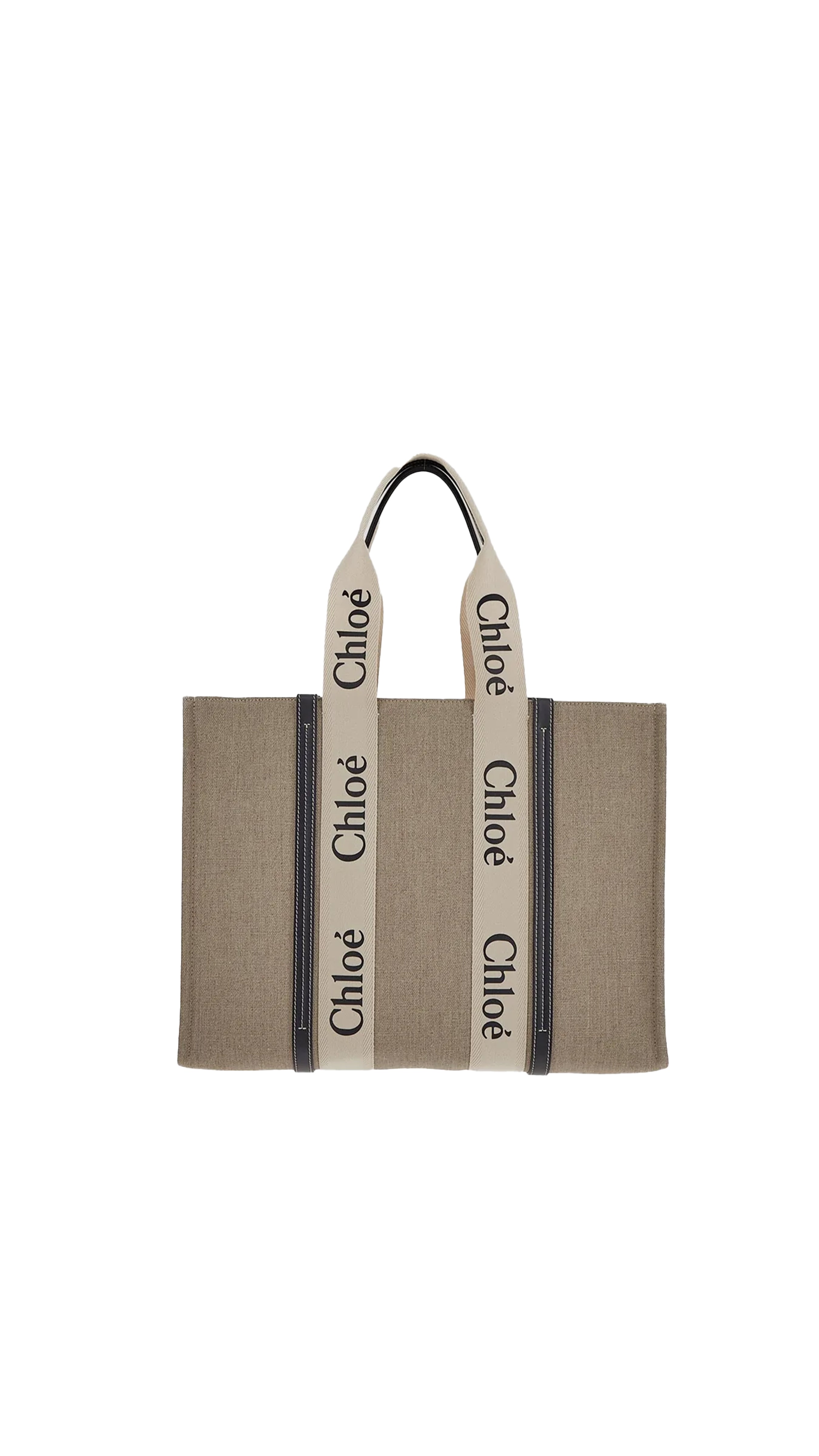 Large Woody Tote Bag - White/Black