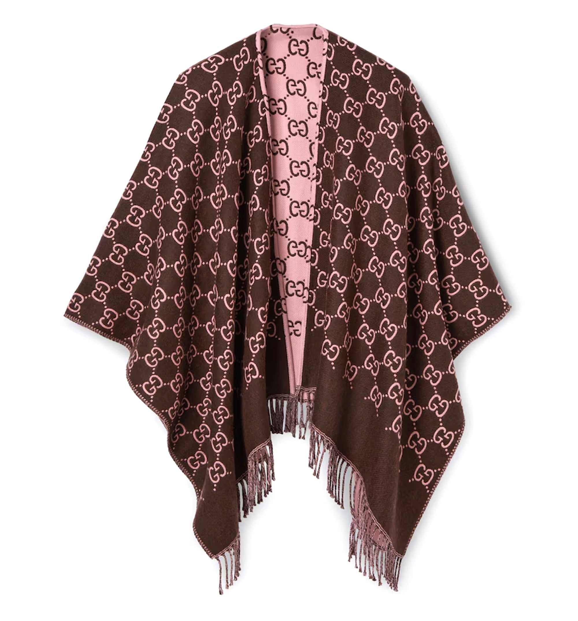 Gg Wool Jacquard Cape
