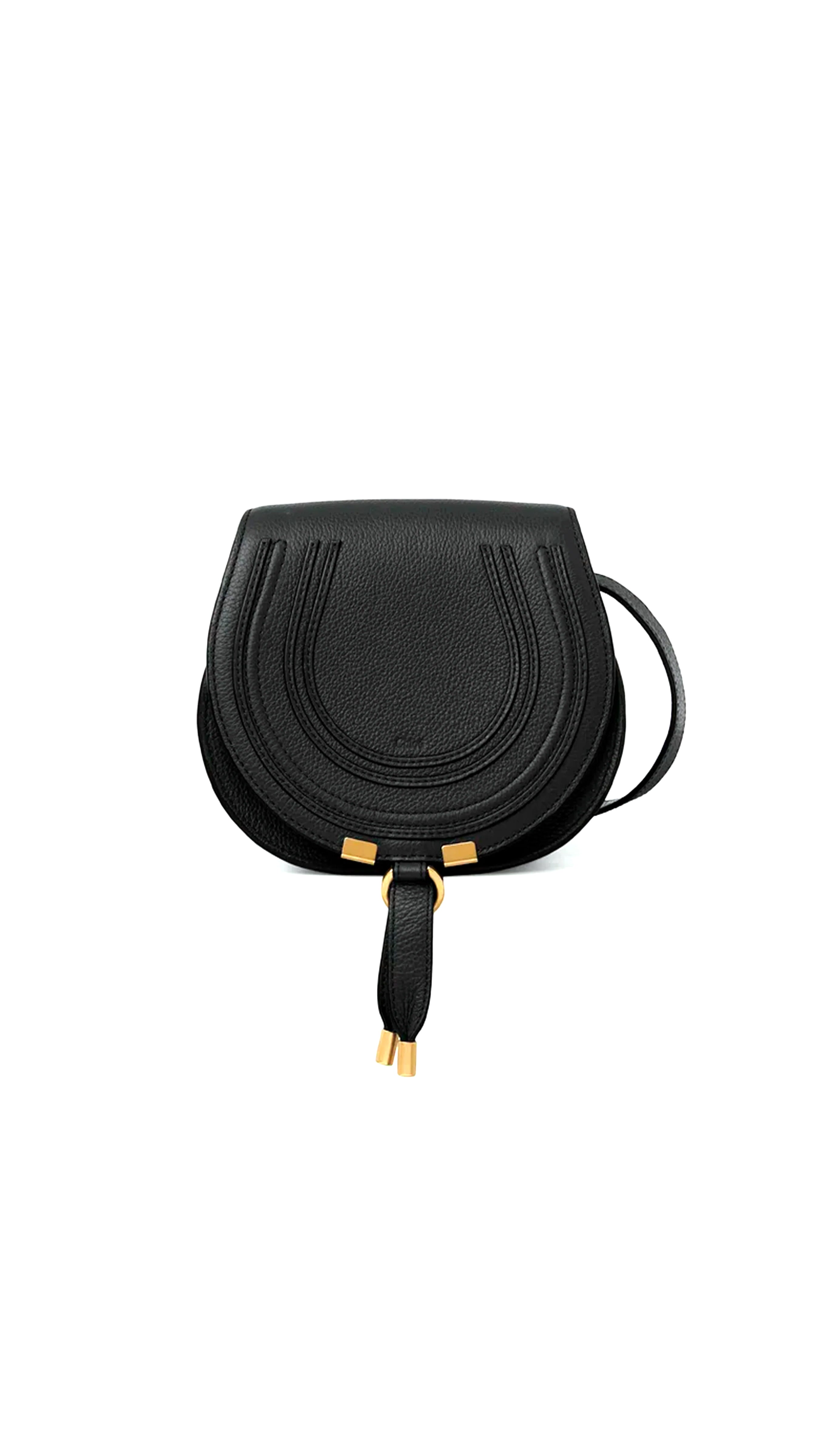 Marcie Small Saddle Bag - Black