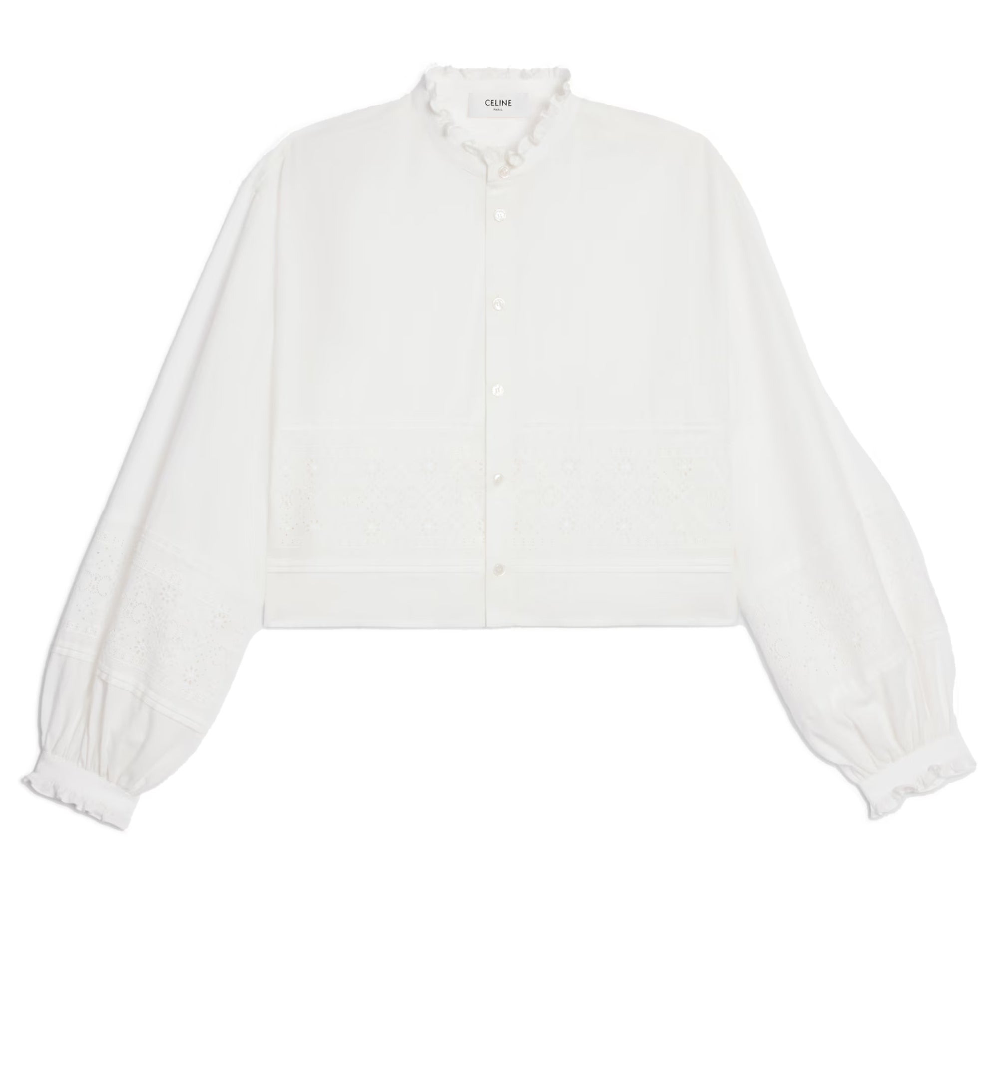 Embroidered Shirt In Linen Cotton Cloth - Ivory