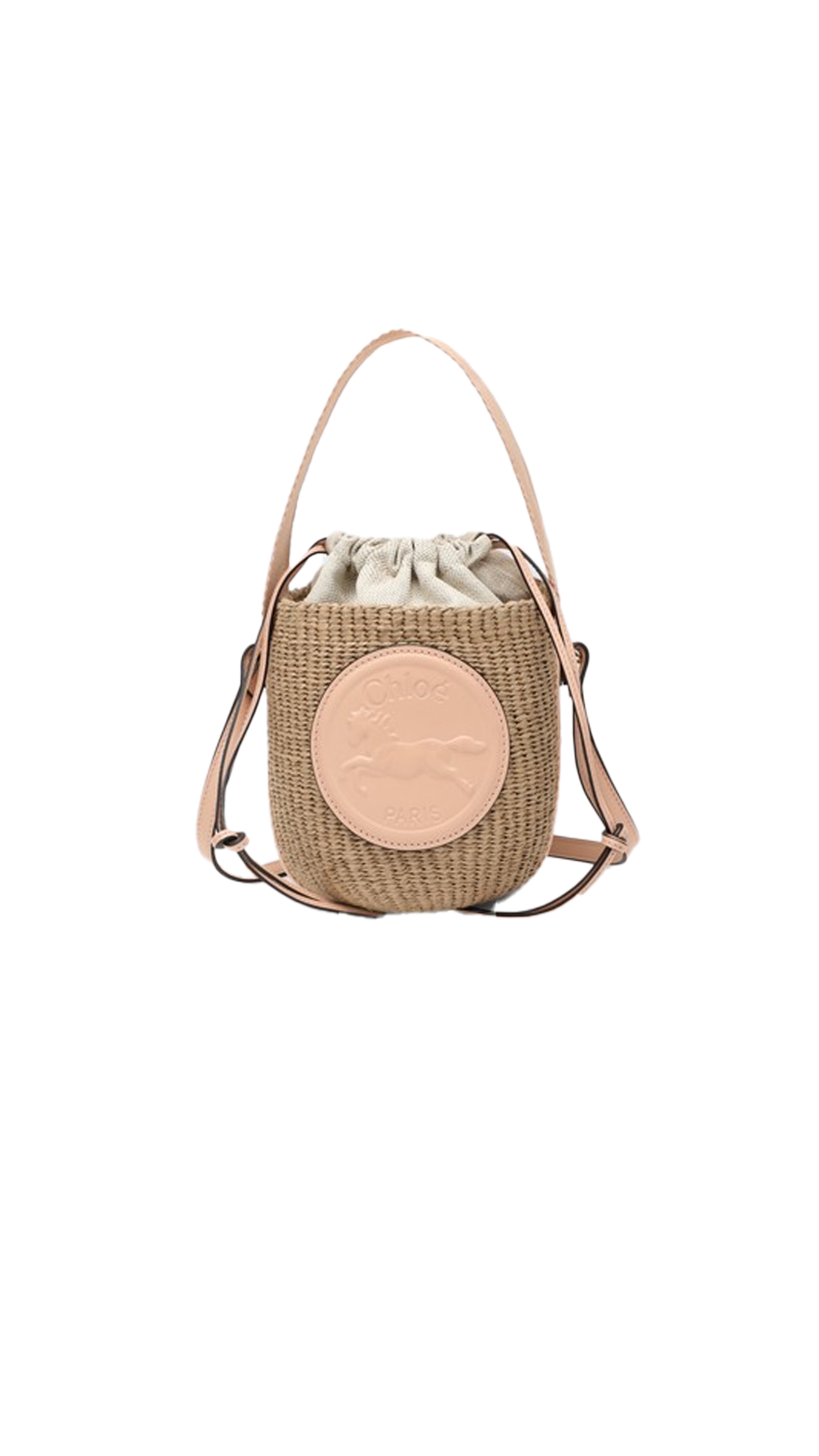 Small Horse Medal In Natural Fibers - Apricot Pink