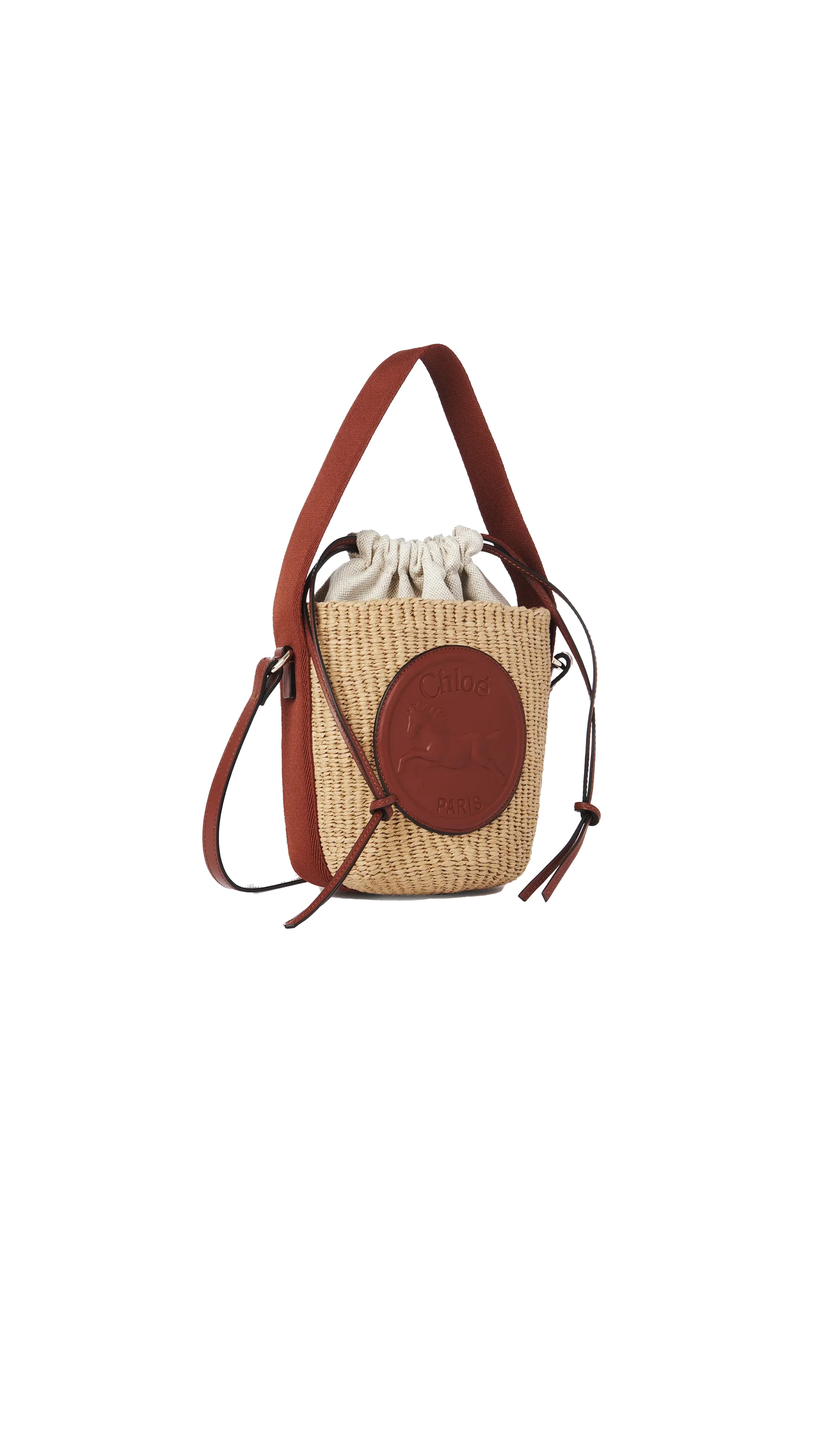 Small Horse Medal In Natural Fibers - Sepia Brown