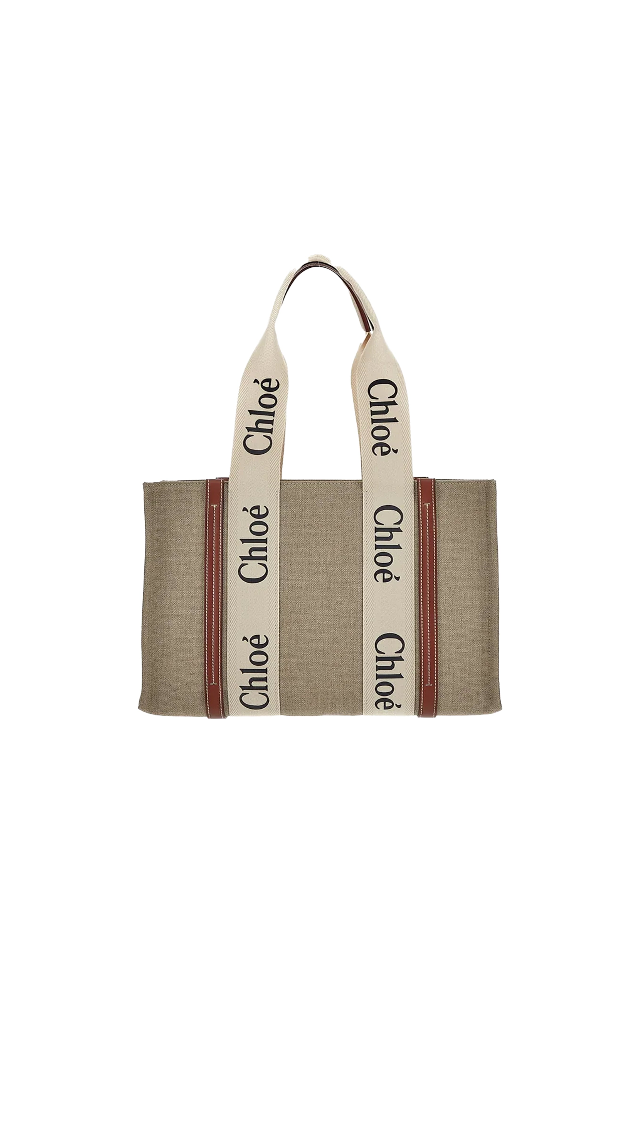 Medium Woody Tote Bag - White/Brown