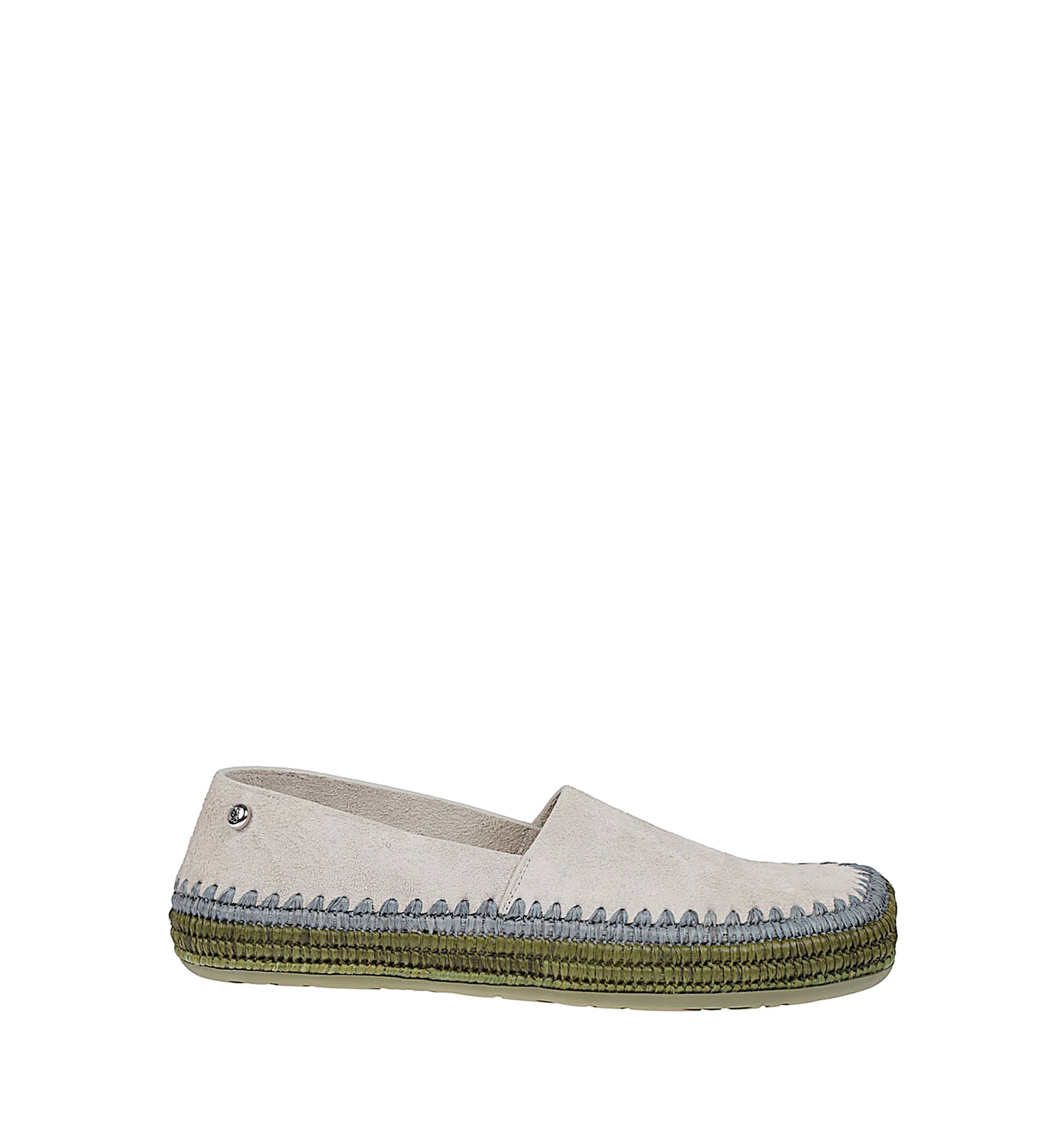 Rio Slipper in Suede and Raffia