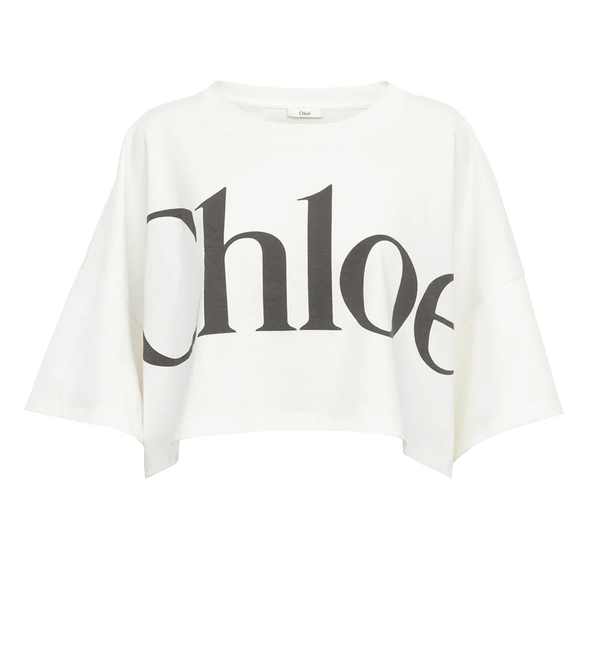 Cropped Boxy Logo T-shirt In Cotton Jersey