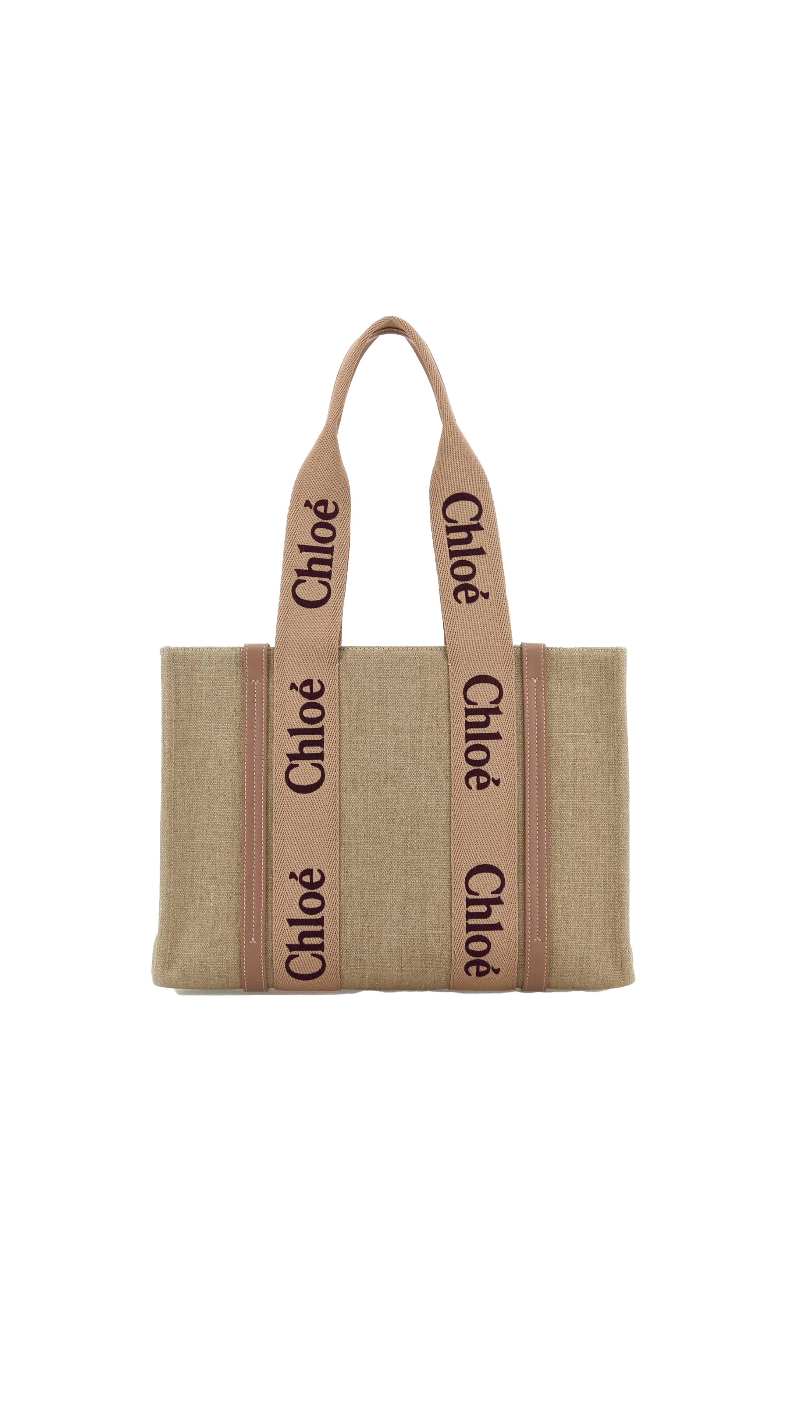 Woody Tote Bag in Linen - Tan Rose