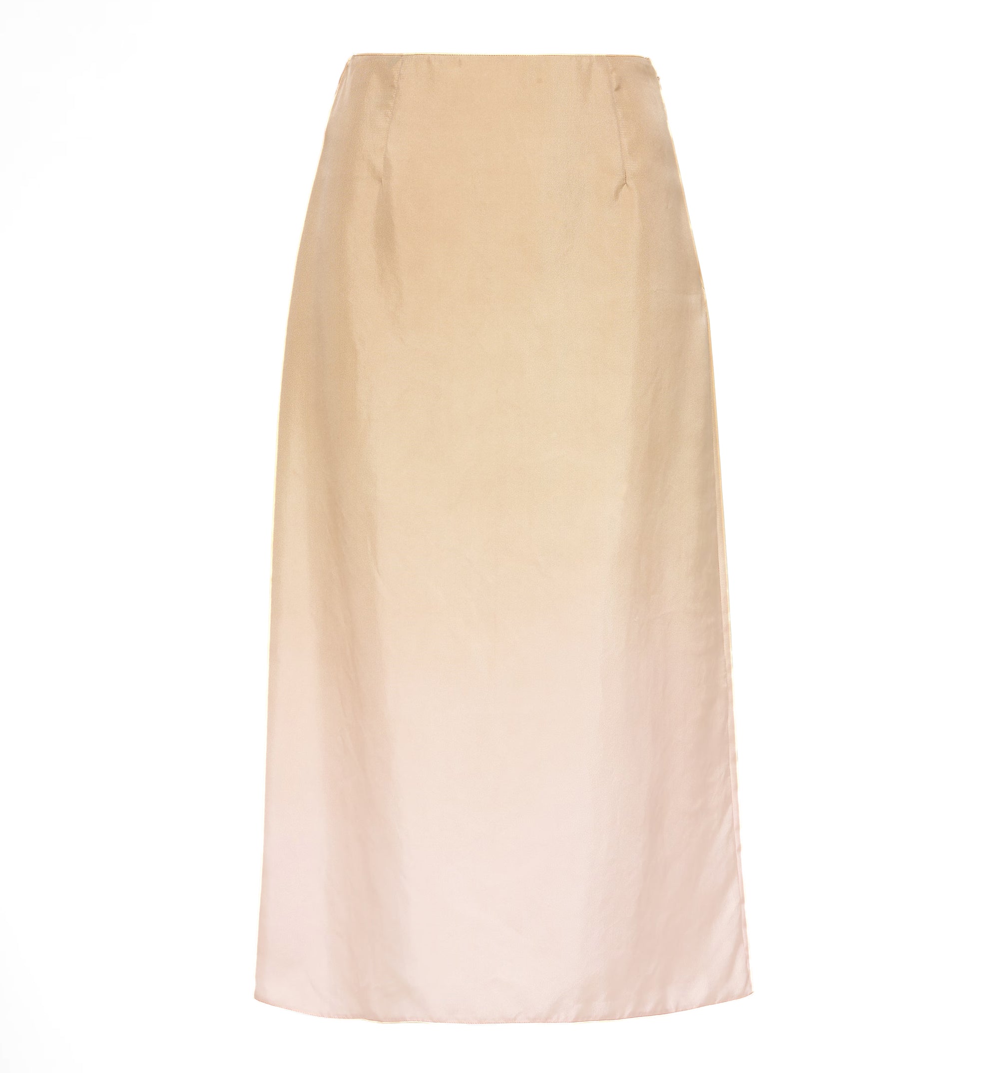 Gradient twill midi-skirt