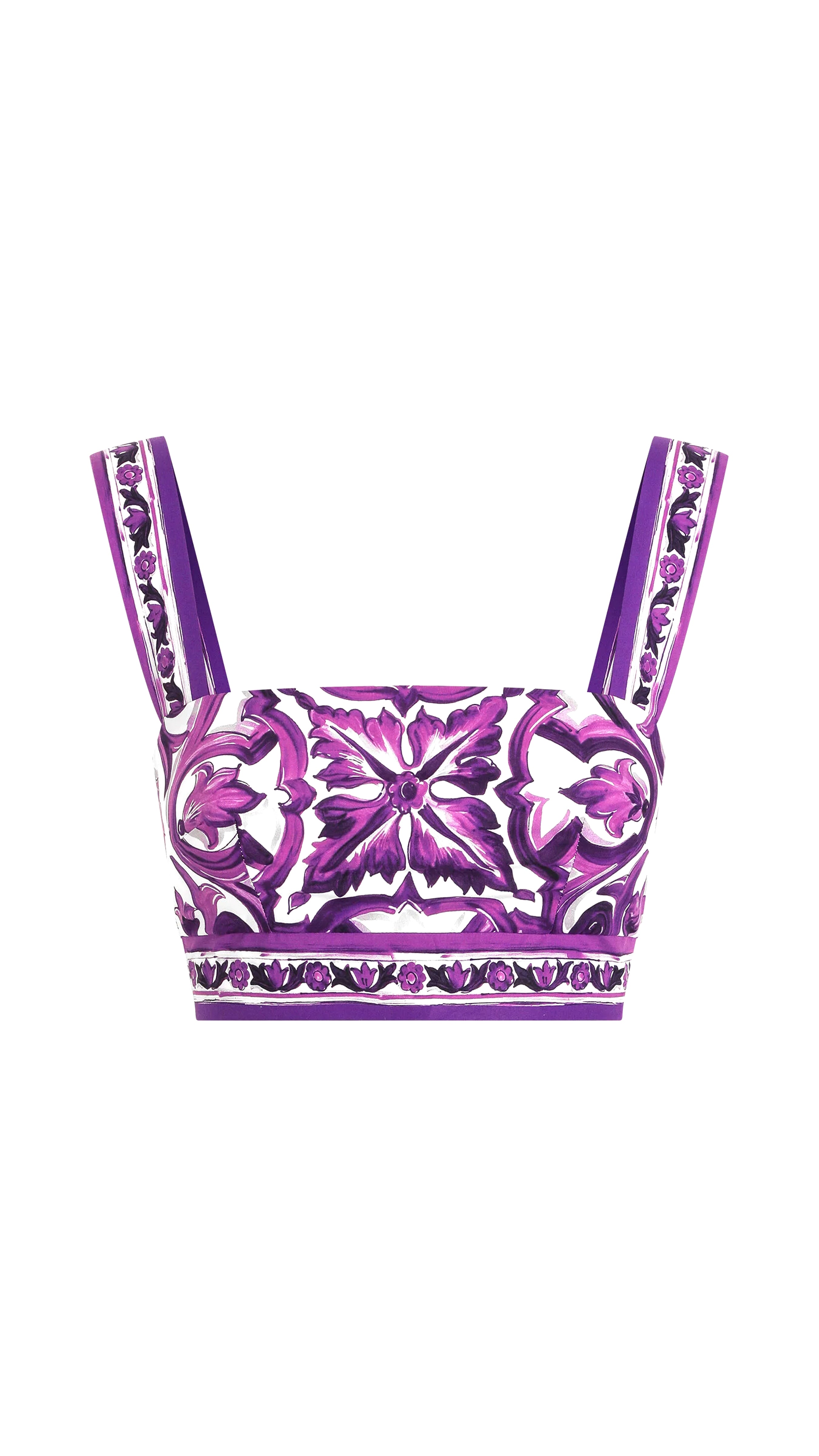 Majolica-print Poplin Top - Purple