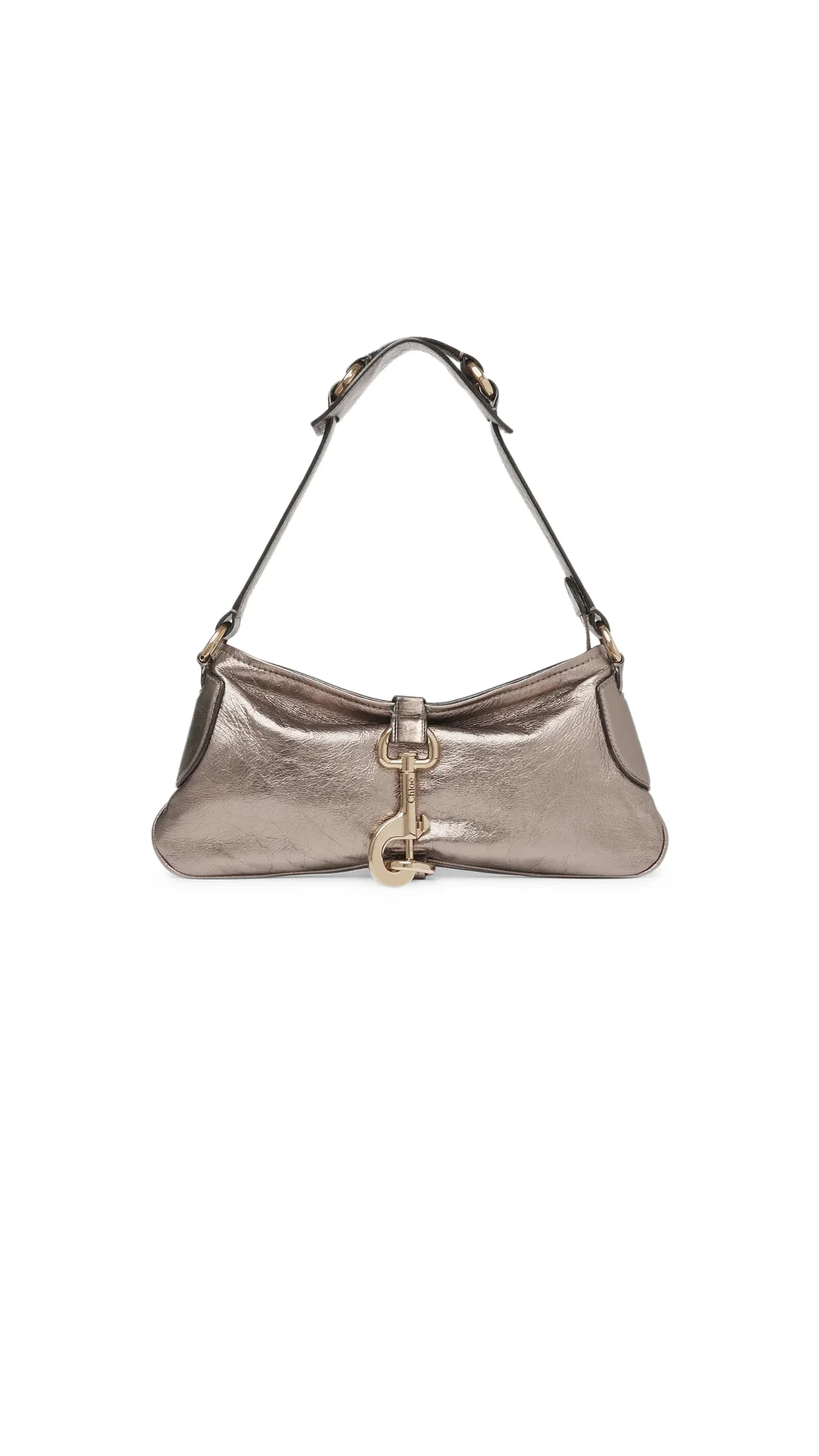 Kerala 25 Shoulder Bag In Metallized Leather - Shiny Grey