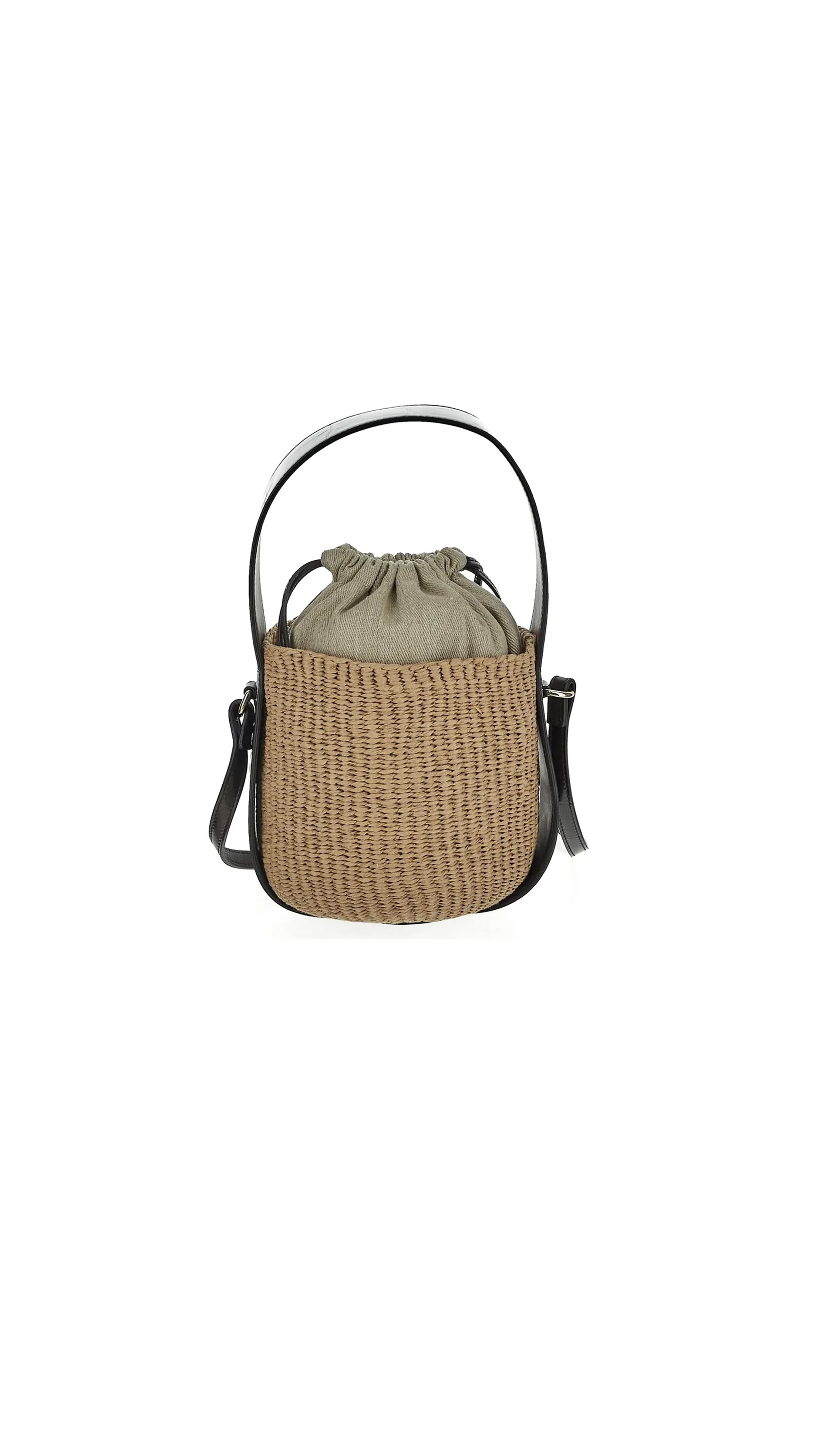 Small Woody Basket In Fair-trade Natural Fibers - Beige