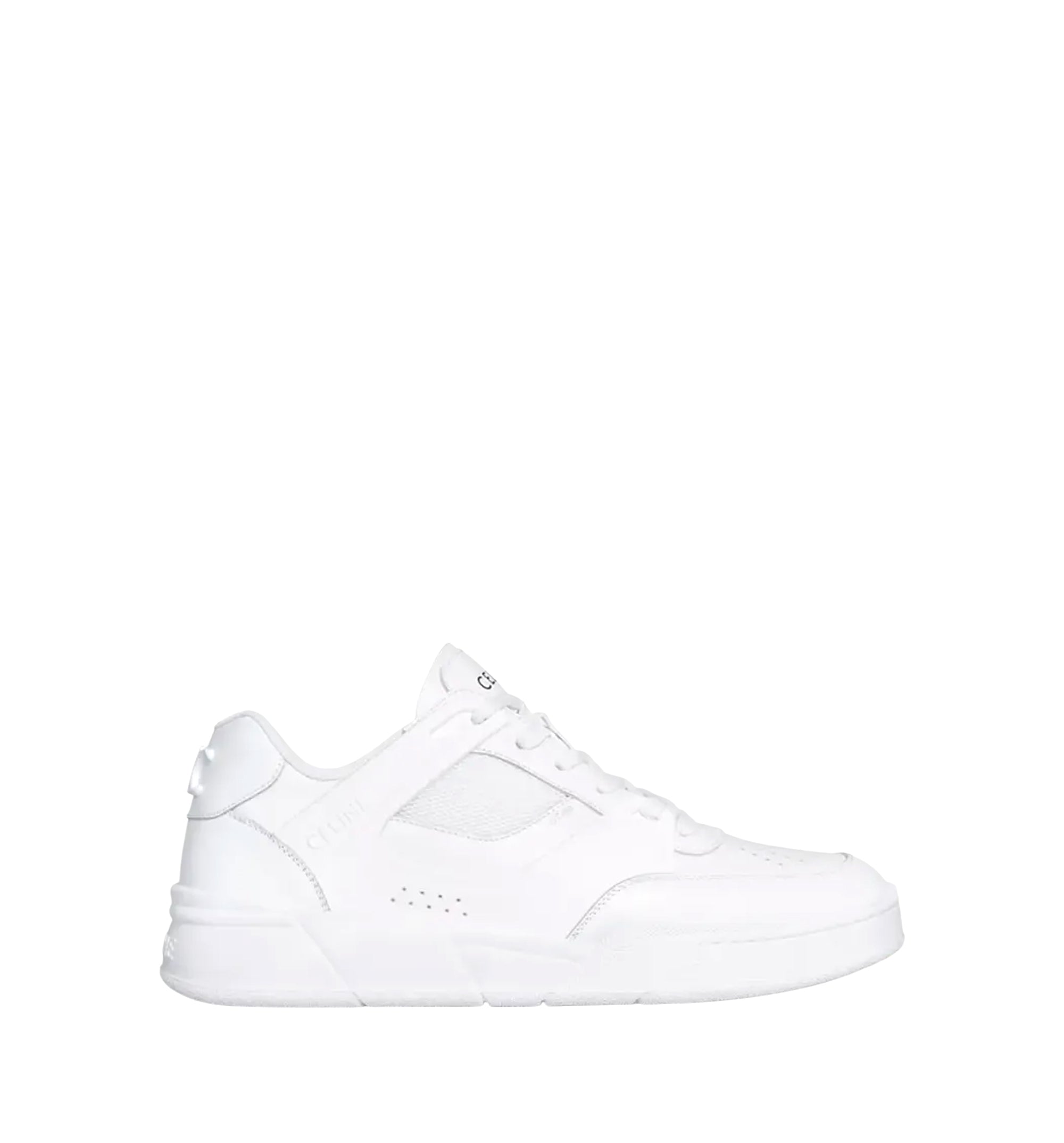 CT-09 Low Lace-up Sneaker in Calfskin and Mesh - Optic White