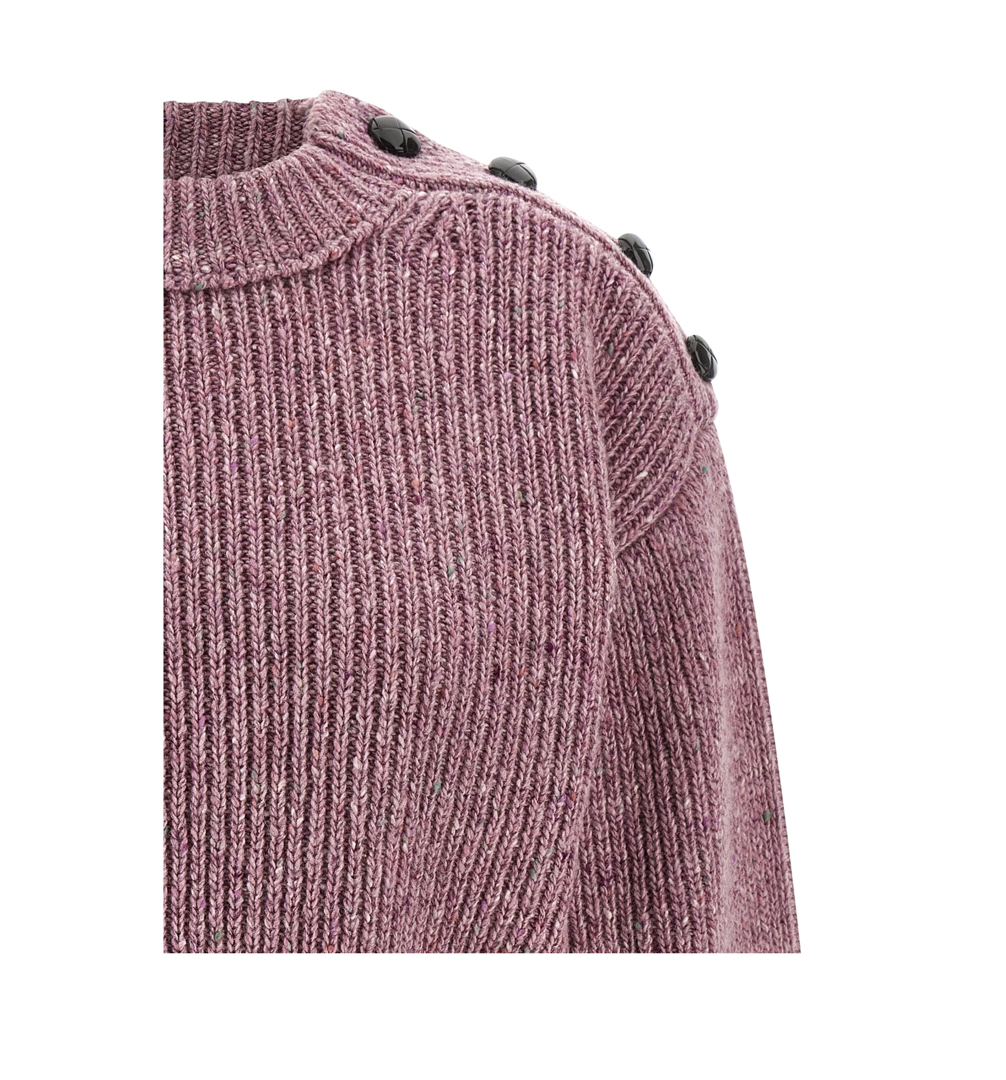 Cropped Mock-neck Sweater In A Merino Wool Knit