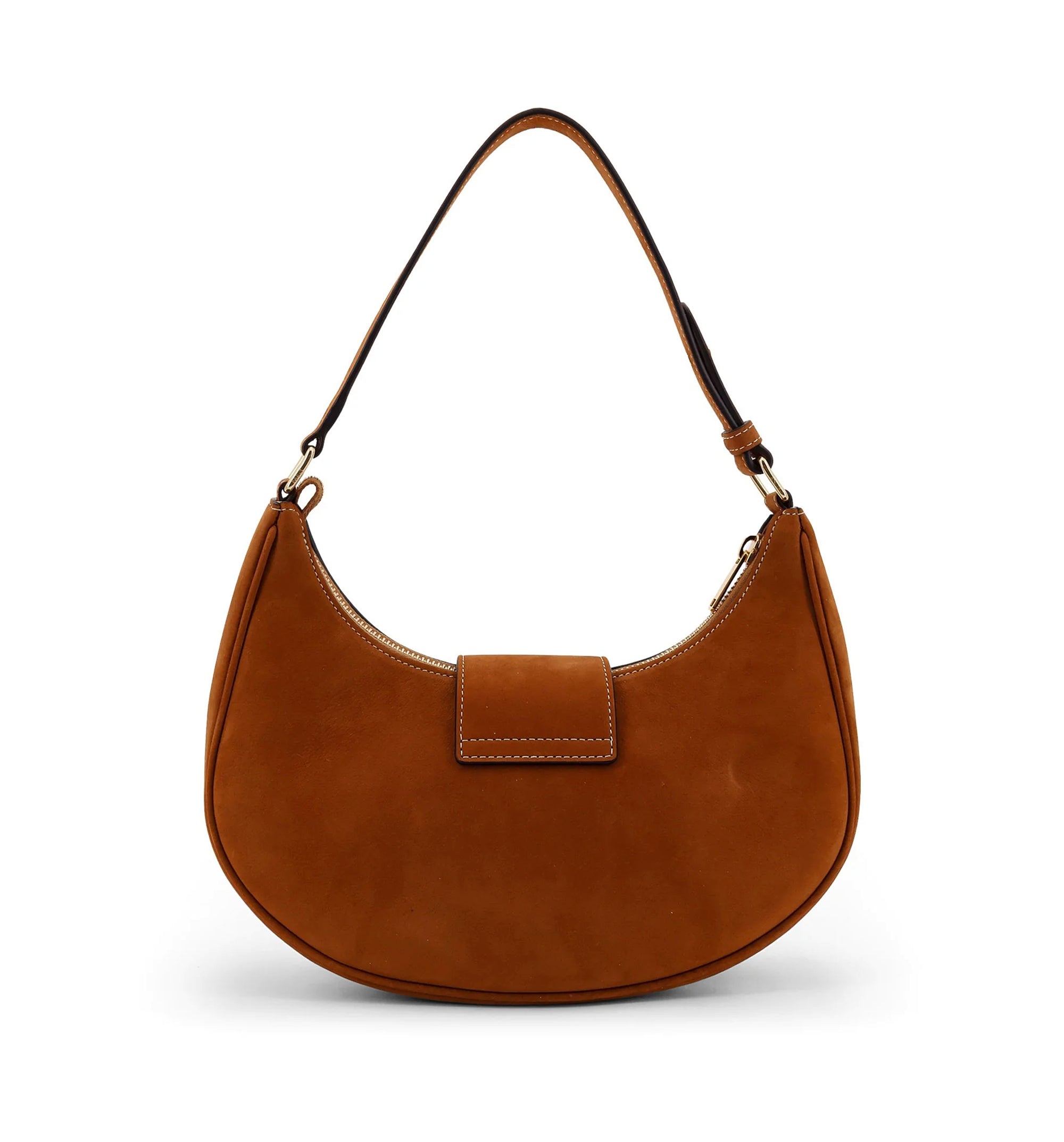 Ava Medium Triomphe Suede Shoulder Bag - Brown