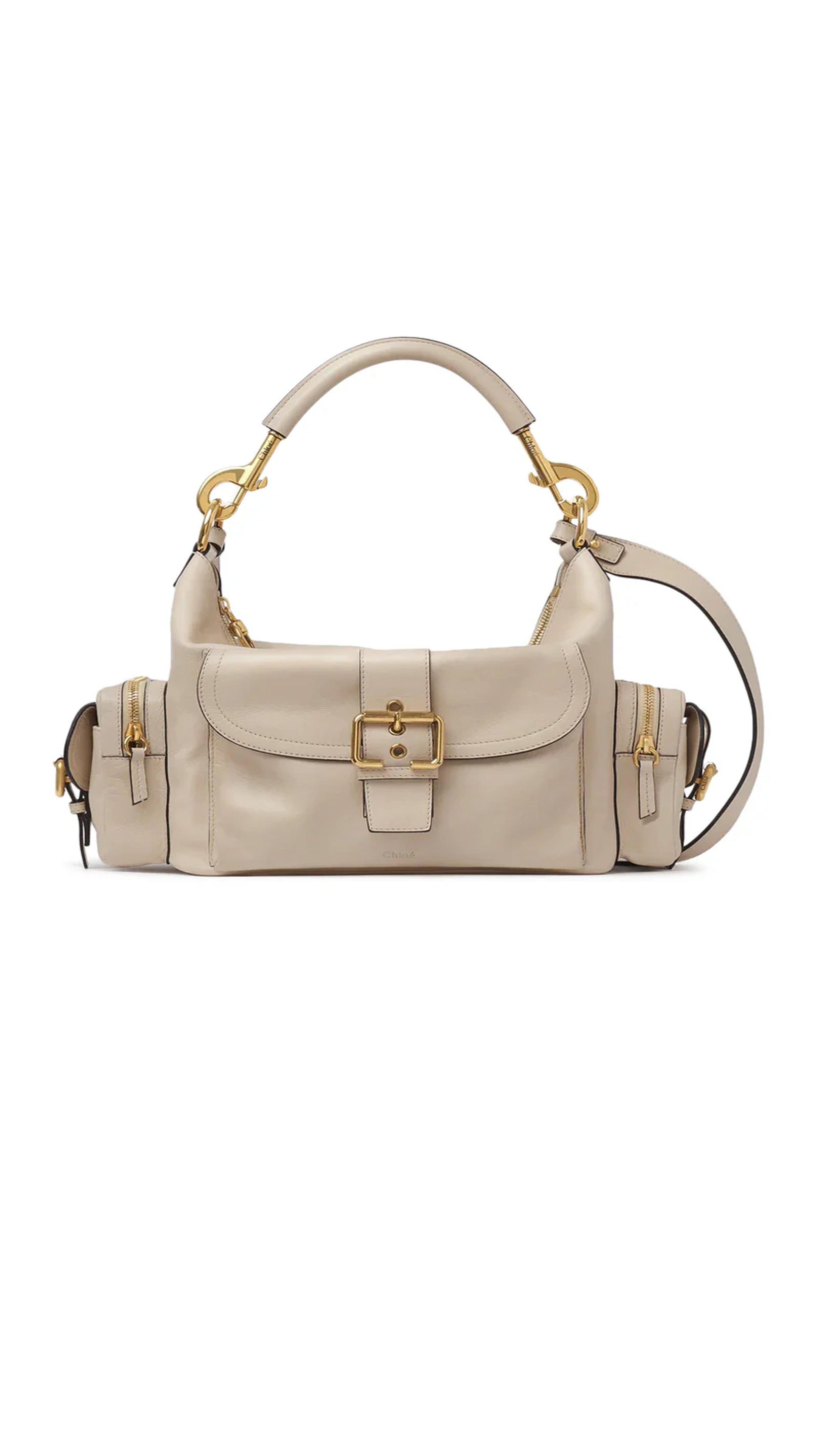 Camera Bag In Shiny Leather - Boyish Brown