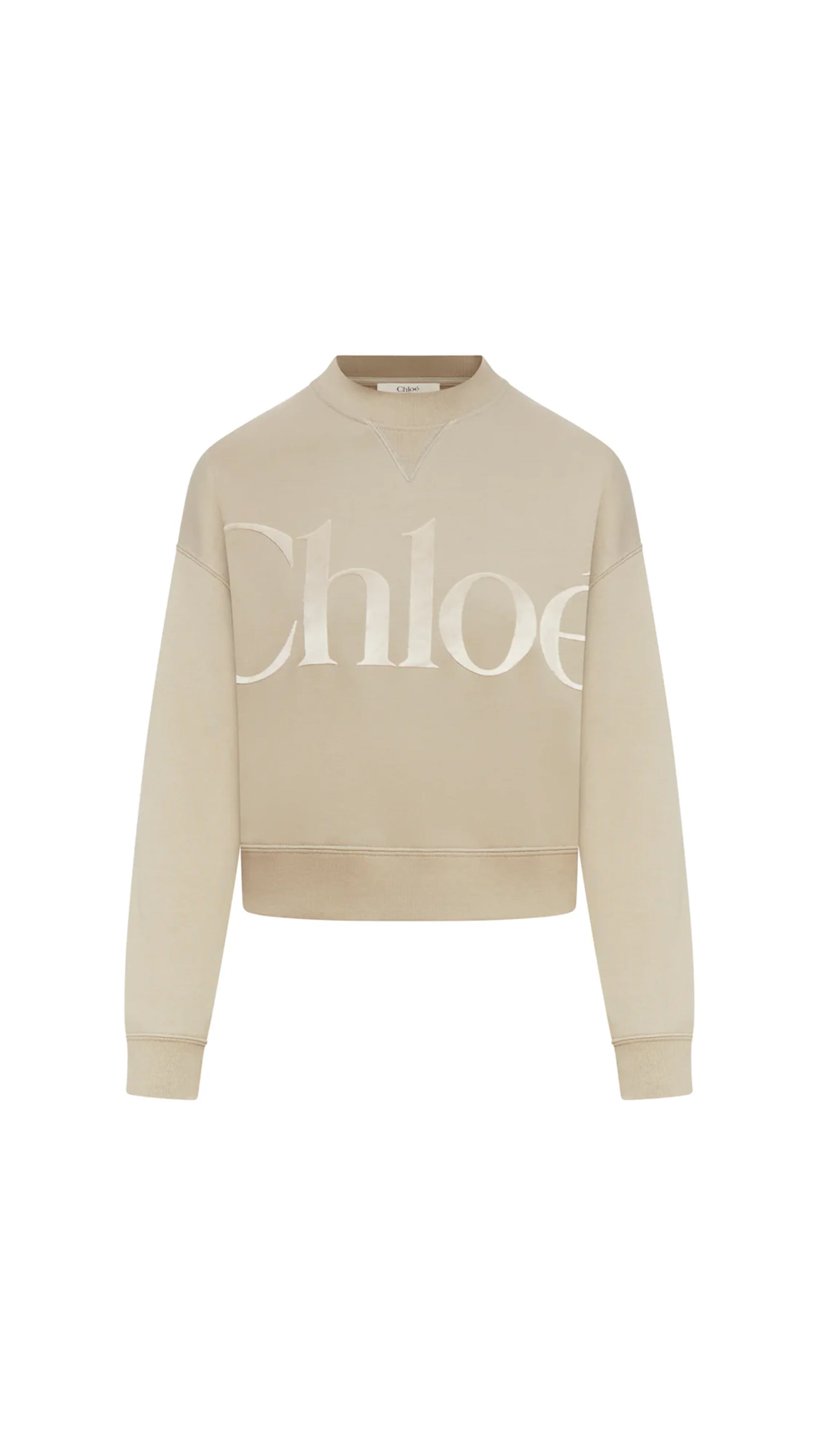 Generous Sweater in Cotton Fleece - Powder Grey