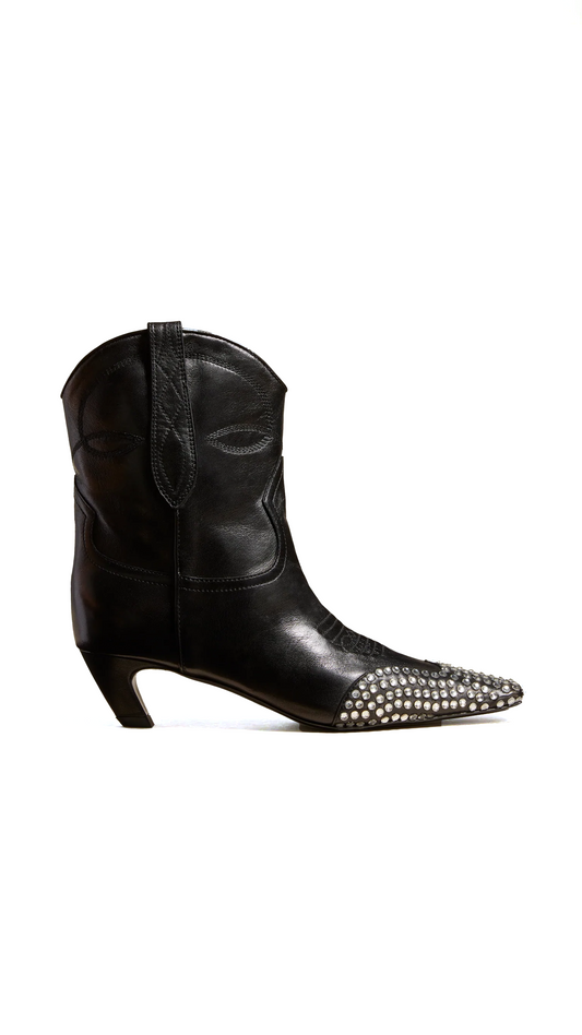 The Dallas Ankle Boot with Crystals - Black