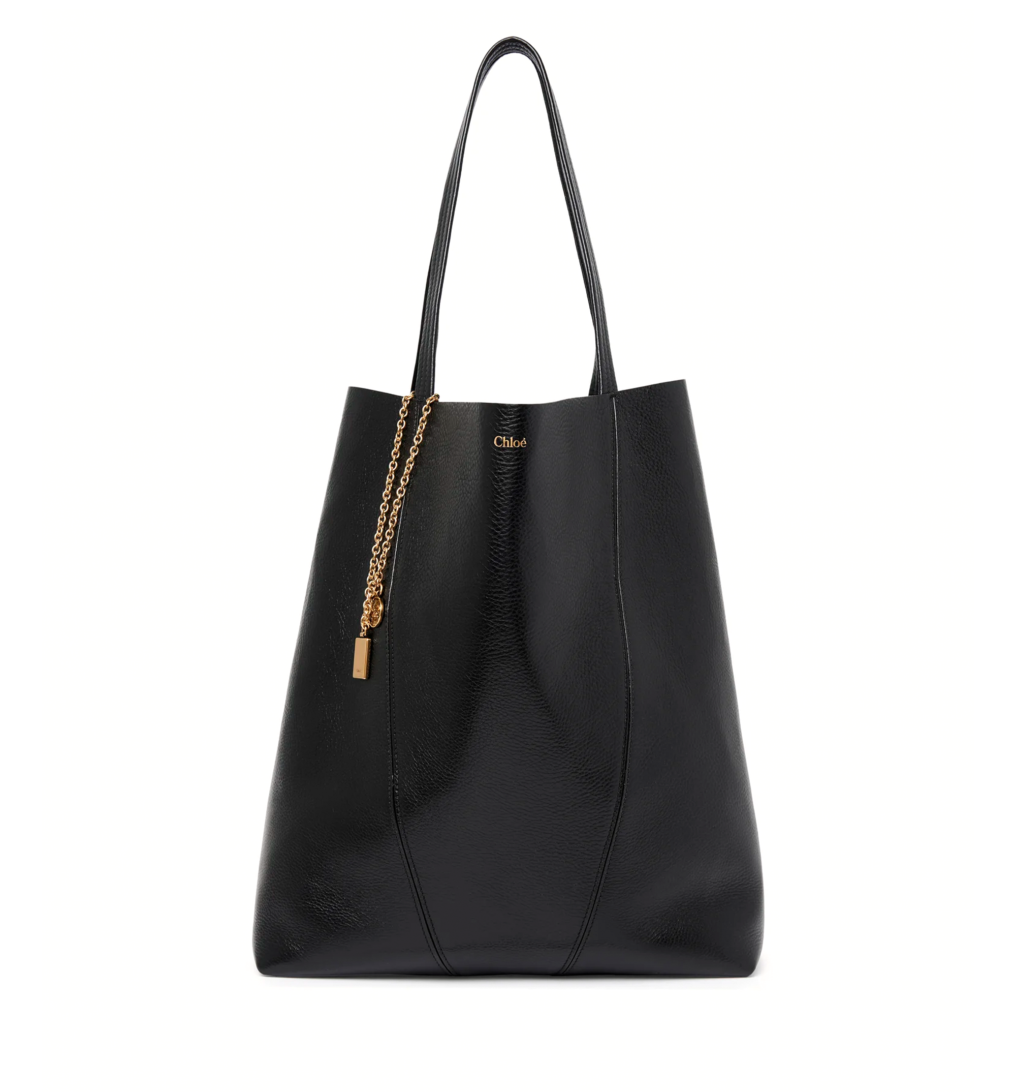 Large Chloé Spin Tote Bag in Grained Leather