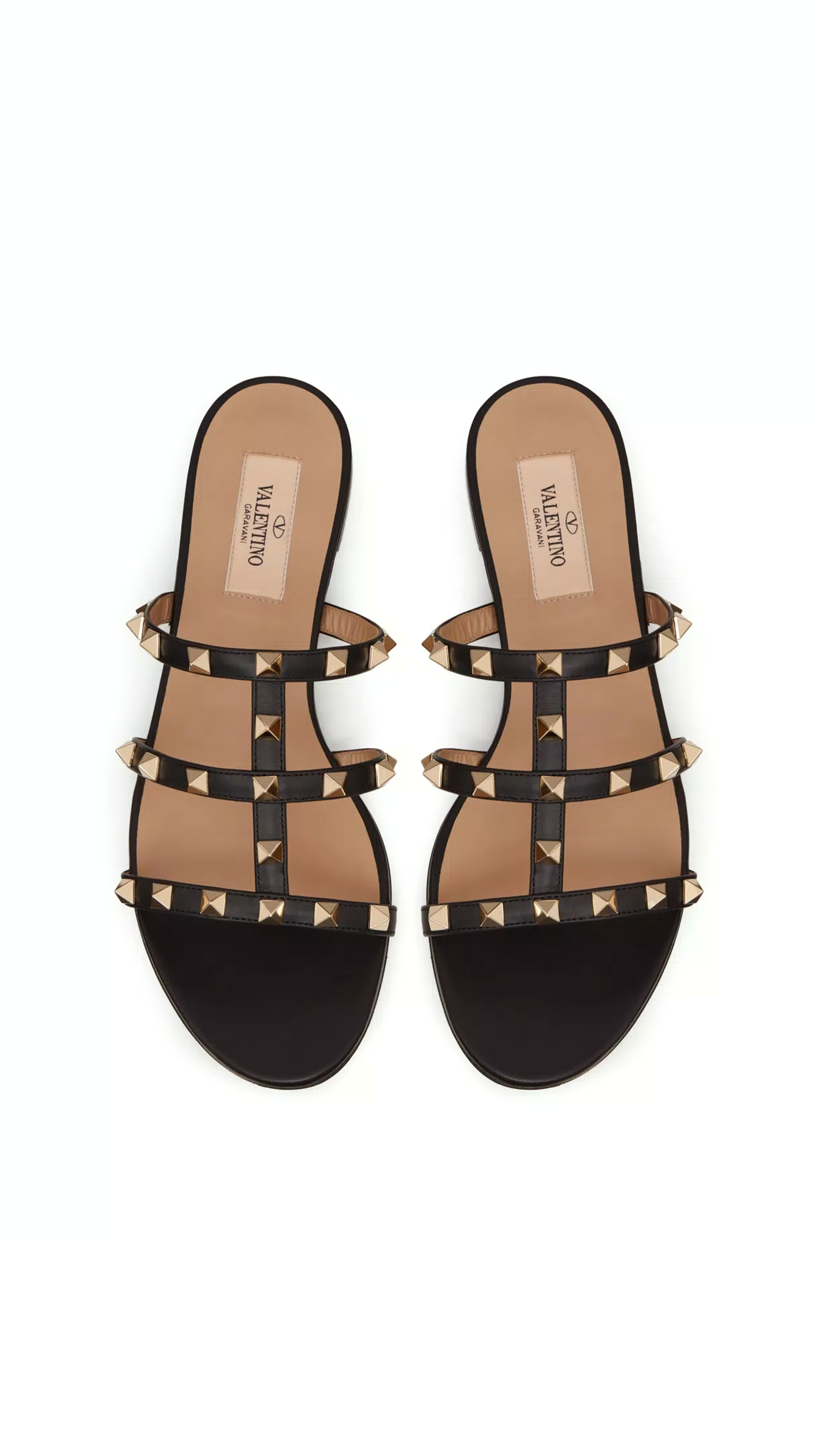 Rockstud Flat Slide Sandal - Black