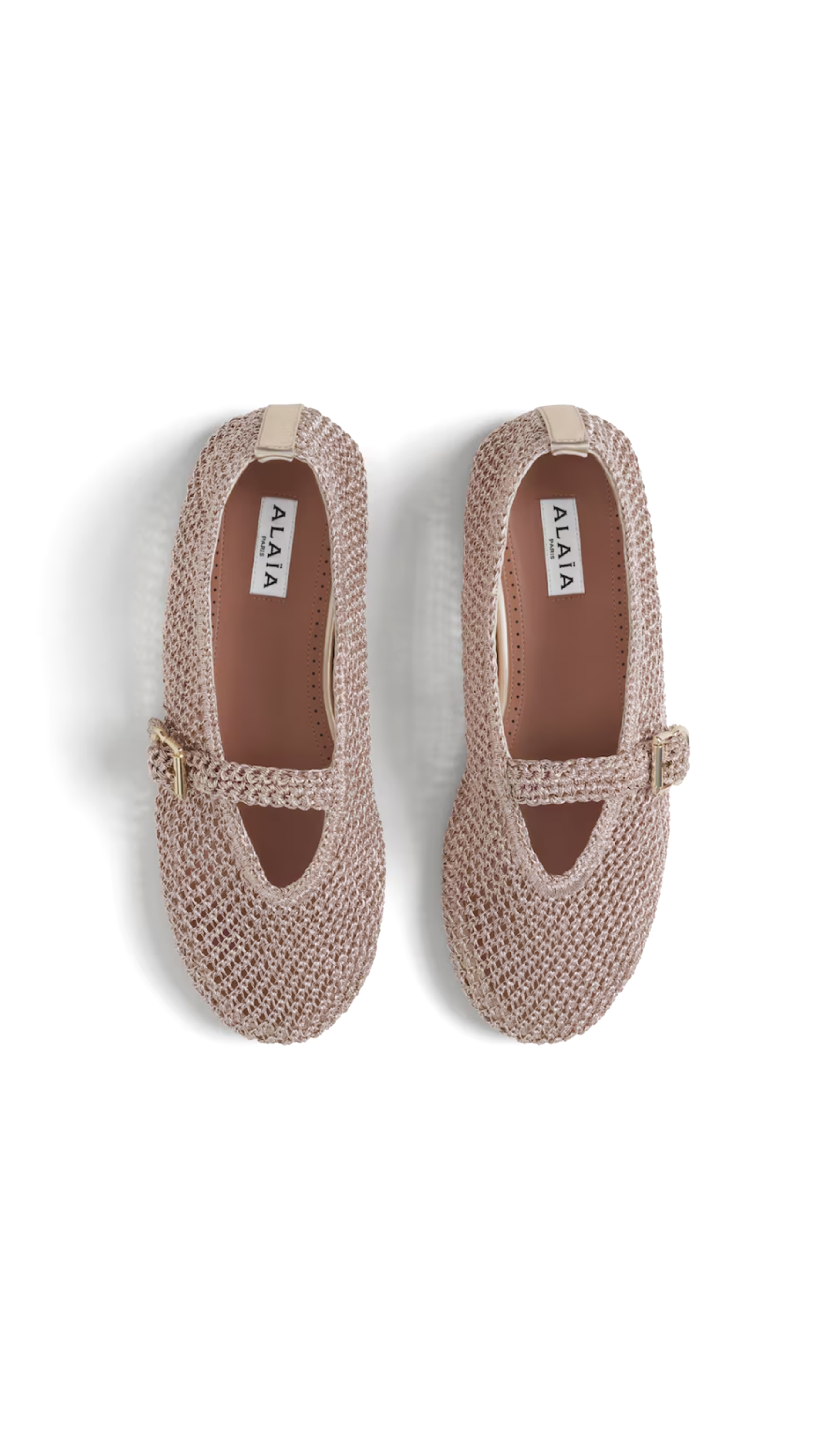 Ballet Flats in Knitted Lurex - Gold