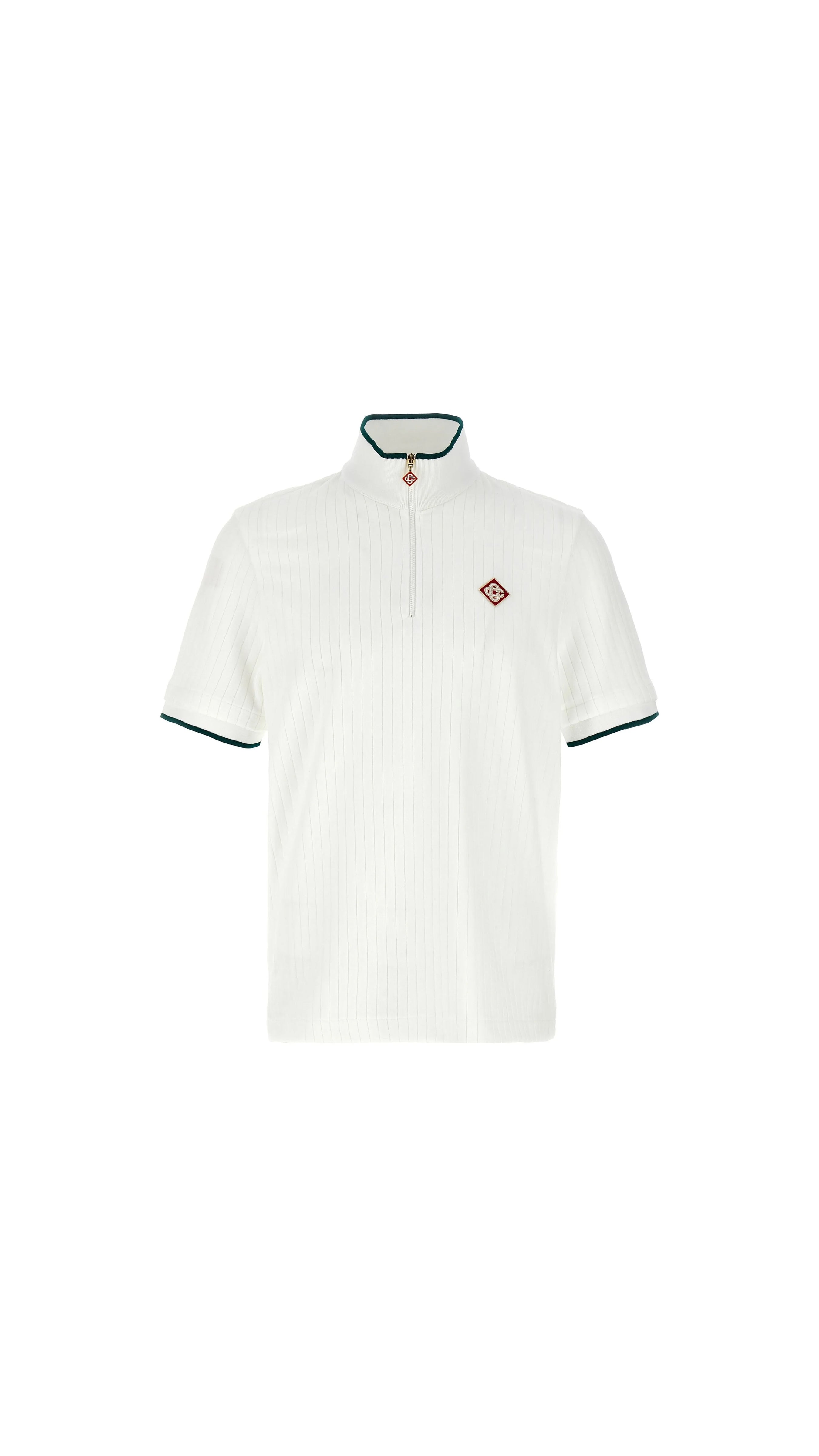 Ribbed Velvet T-Shirt - White