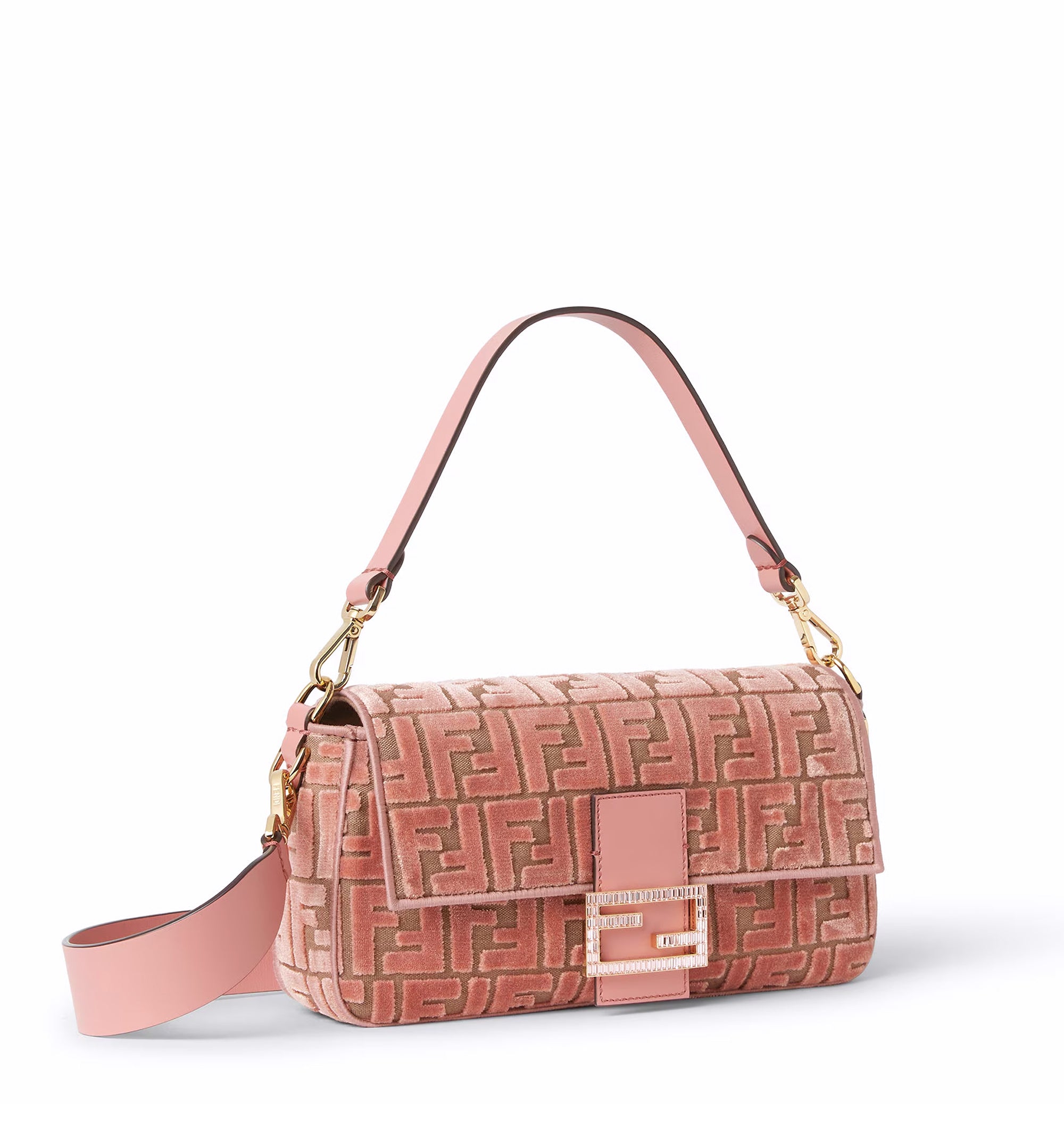 FF jacquard velvet Baguette bag