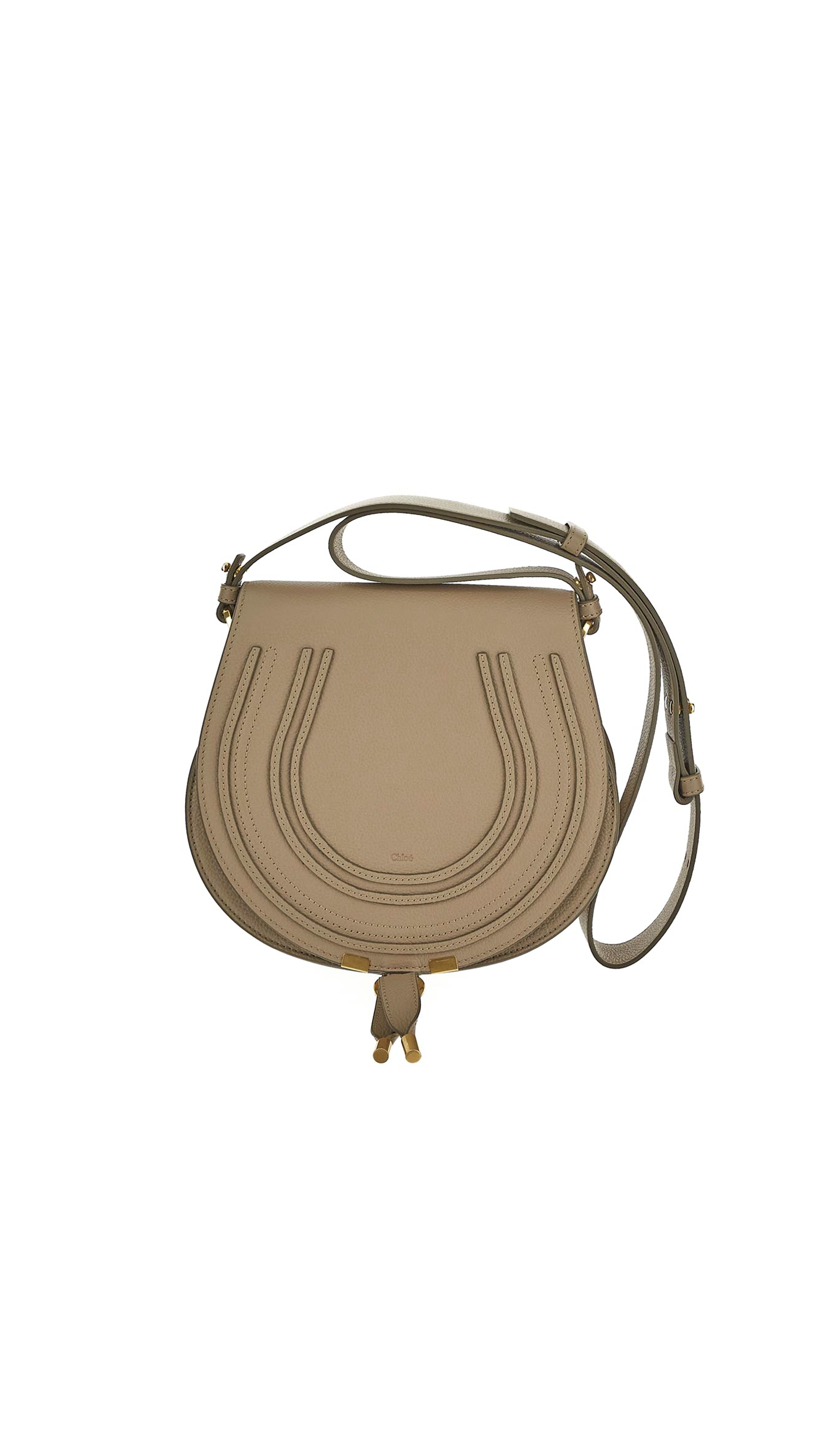 Marcie Saddle Bag in Grained Leather - Boyish Brown