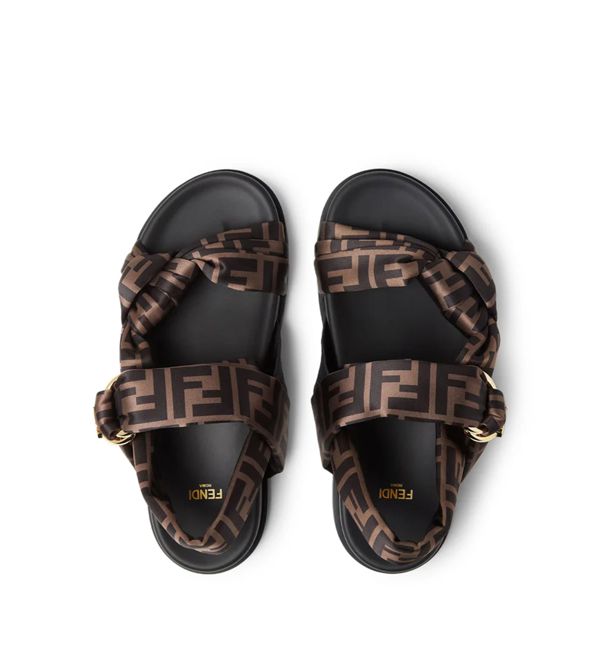 Fendi Feel FF Satin Sandals