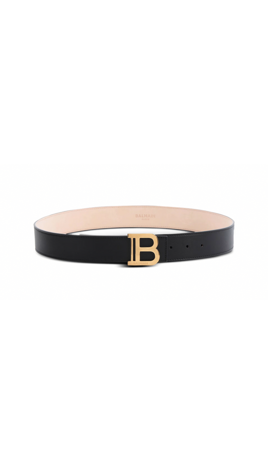 B-Belt in Leather - Black/White