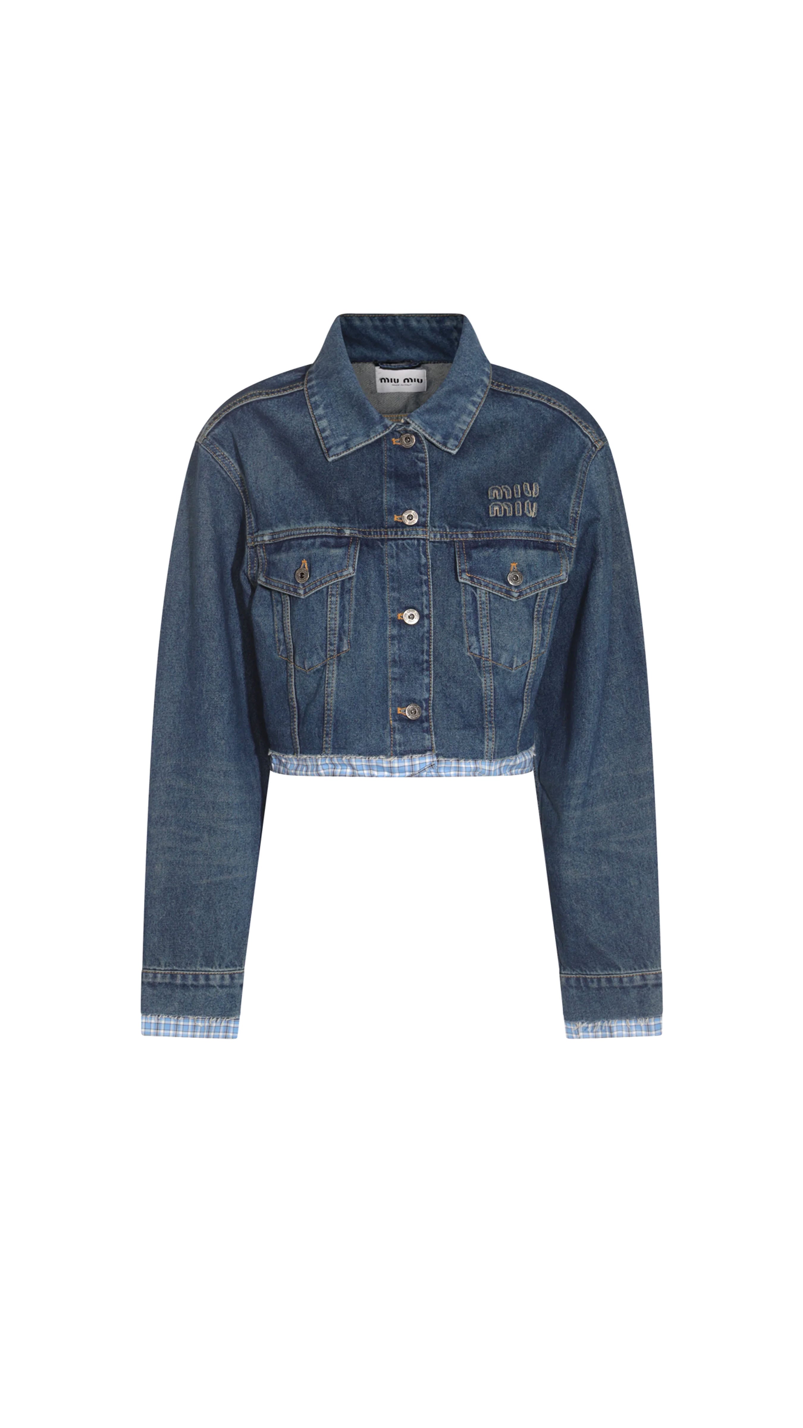 Denim Jacket with Shirt Details - Blue