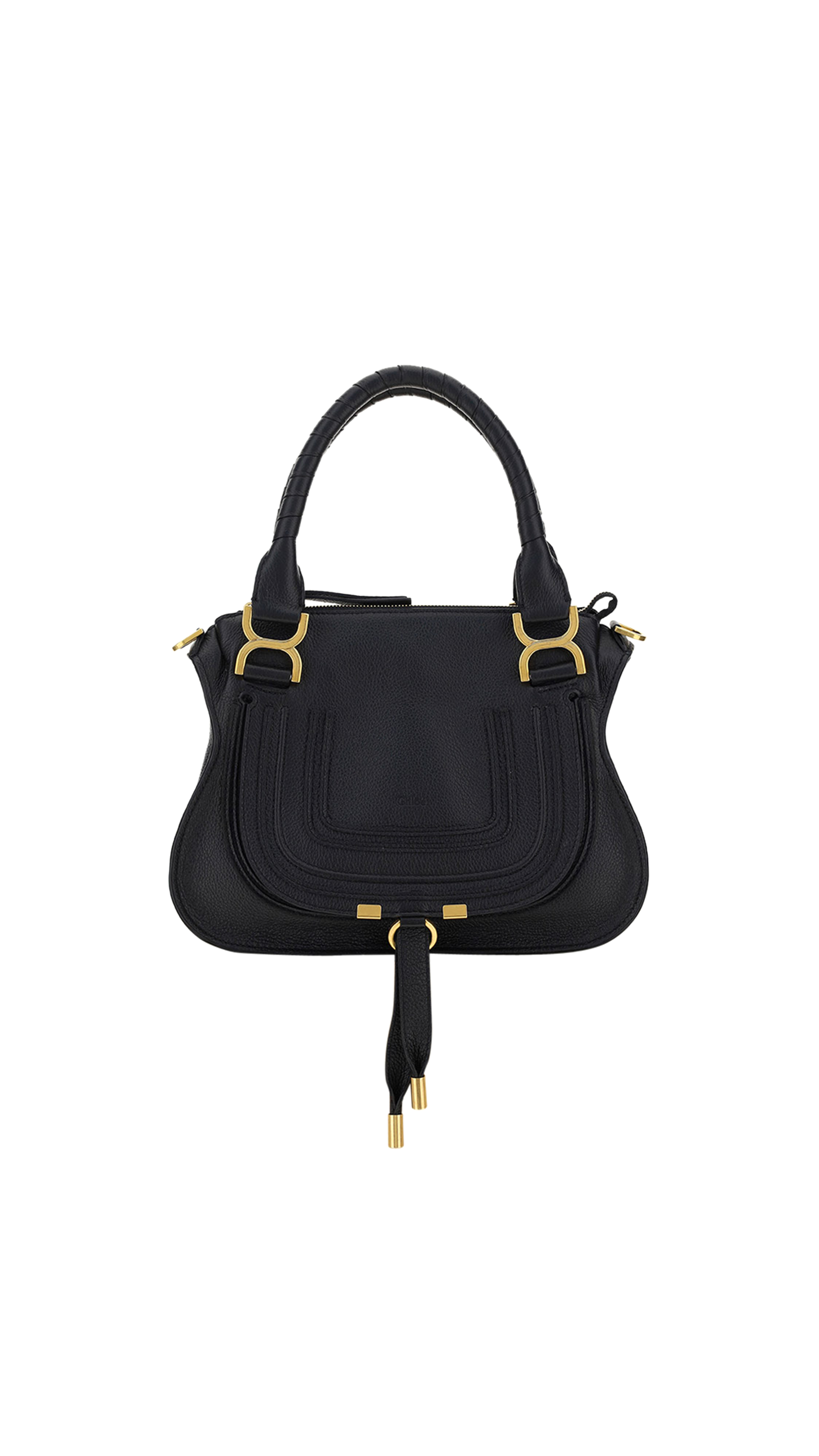 Small Marcie Bag In Grained Leather - Black