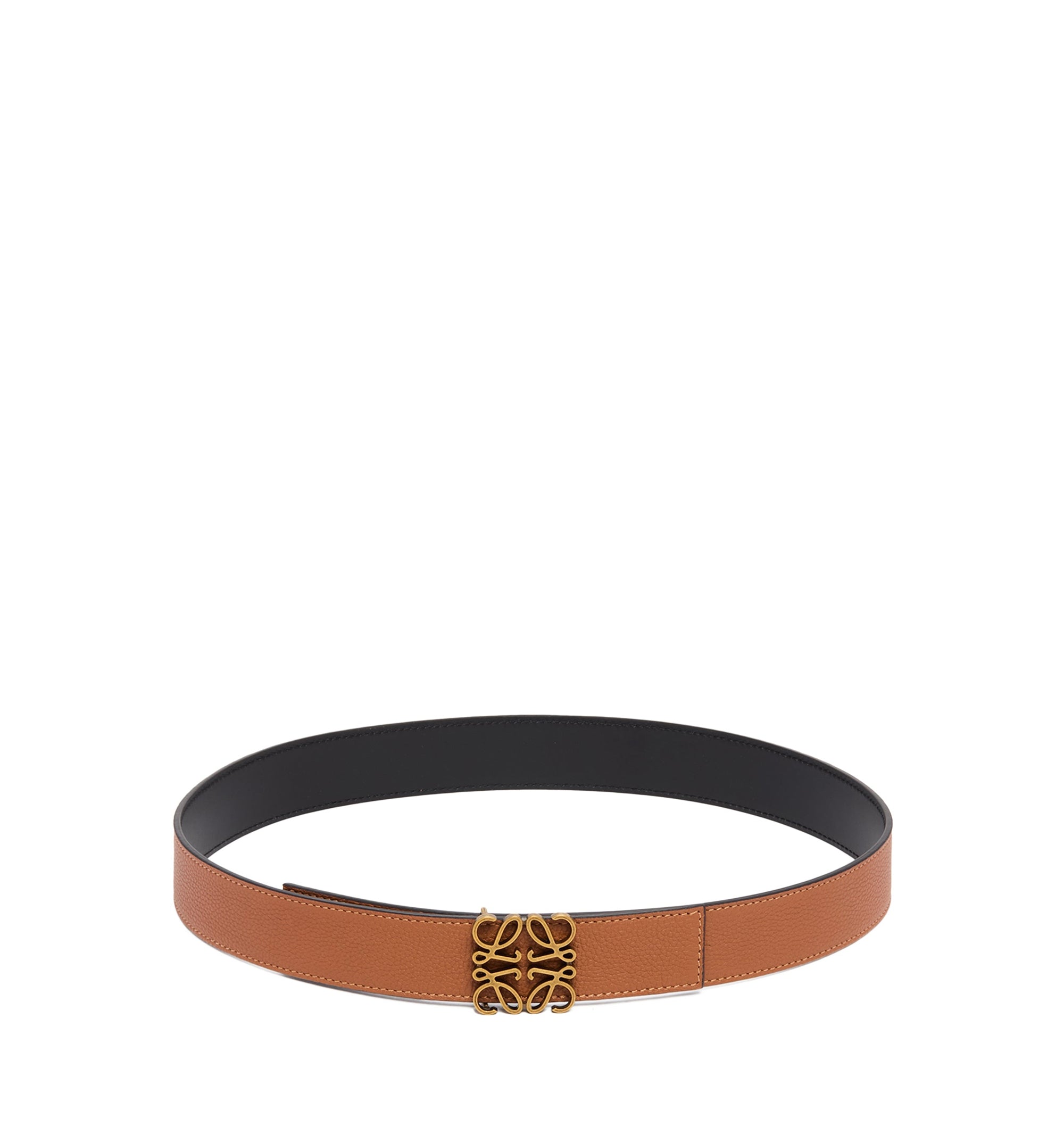 Reversible Anagram Belt in Soft Grained Calfskin and Smooth Calfskin