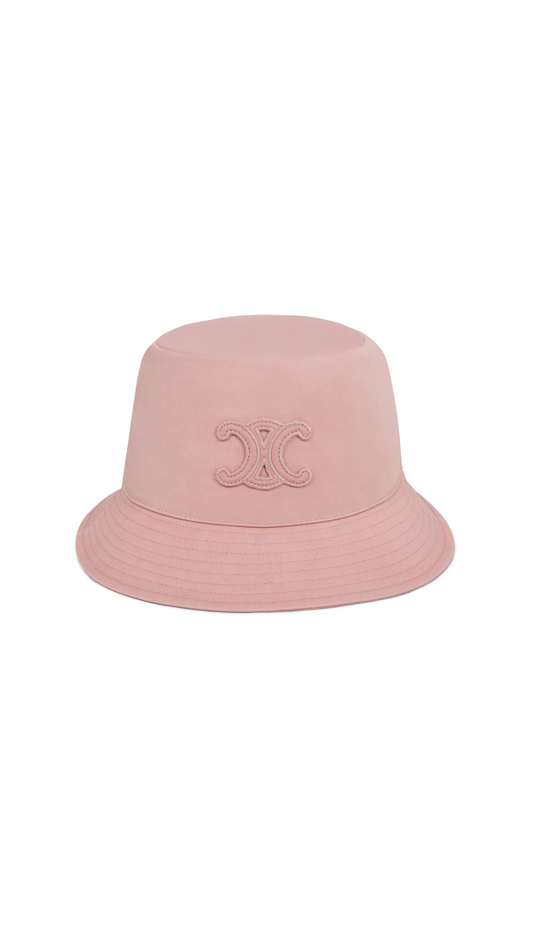 Triomphe Bucket Hat in Cotton Gabardine - Vintage Pink