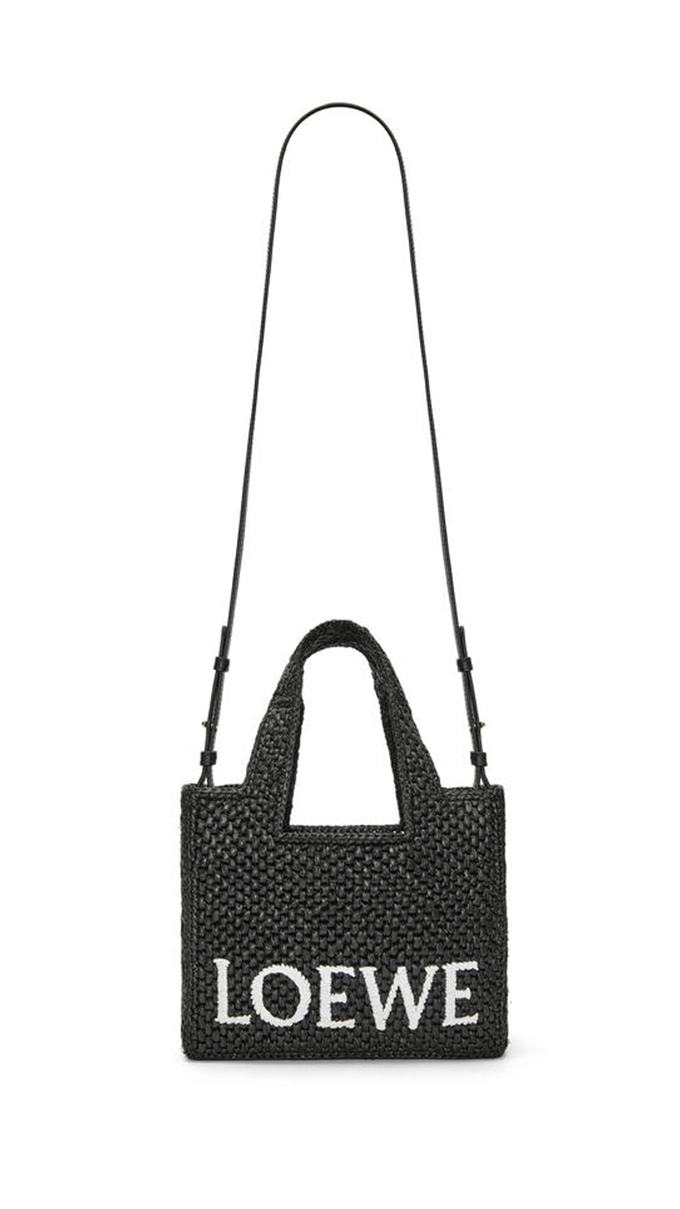 Small LOEWE Font Tote in Raffia