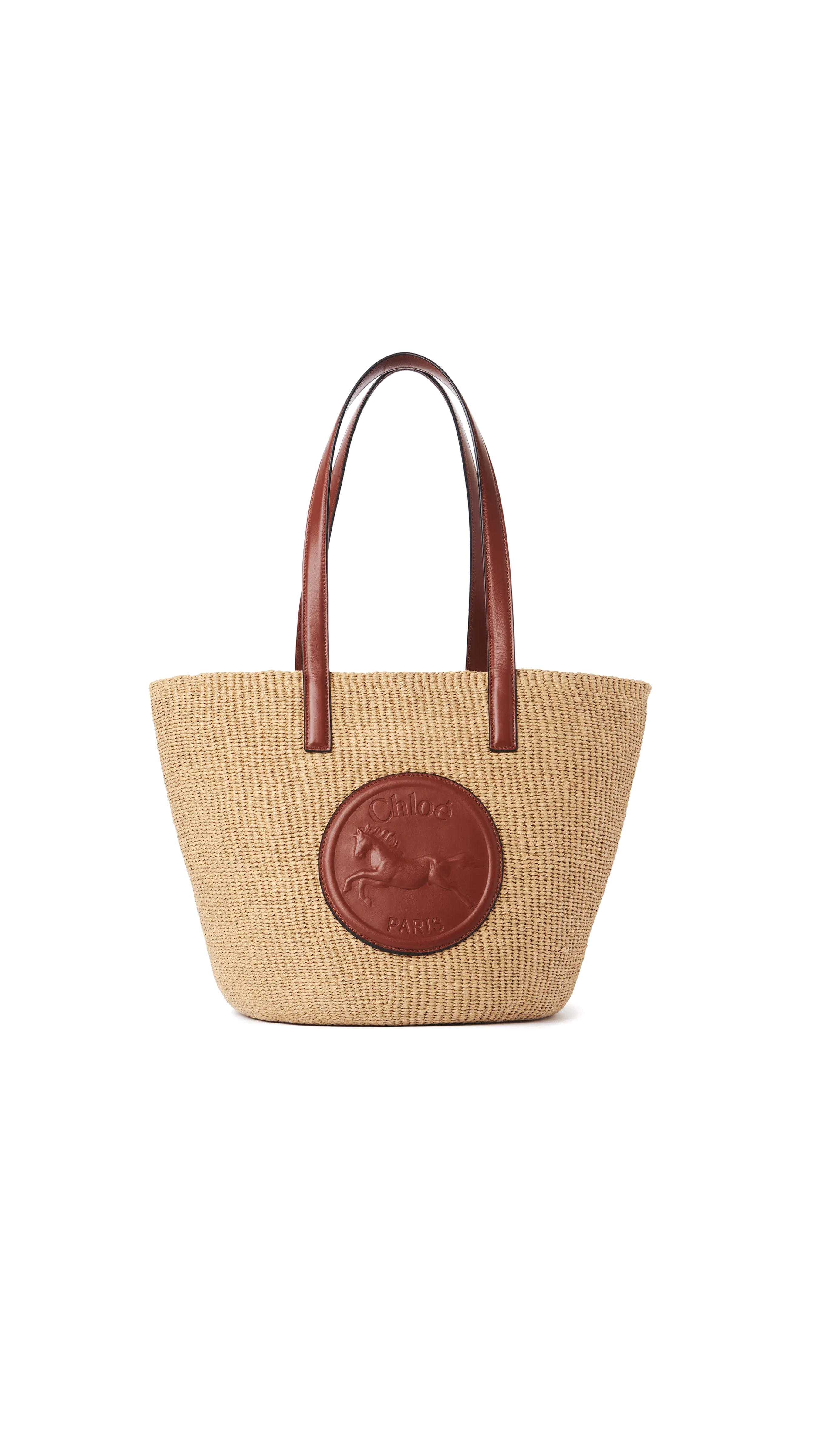 Large Horse Medal Basket in Natural Fibers - Natural