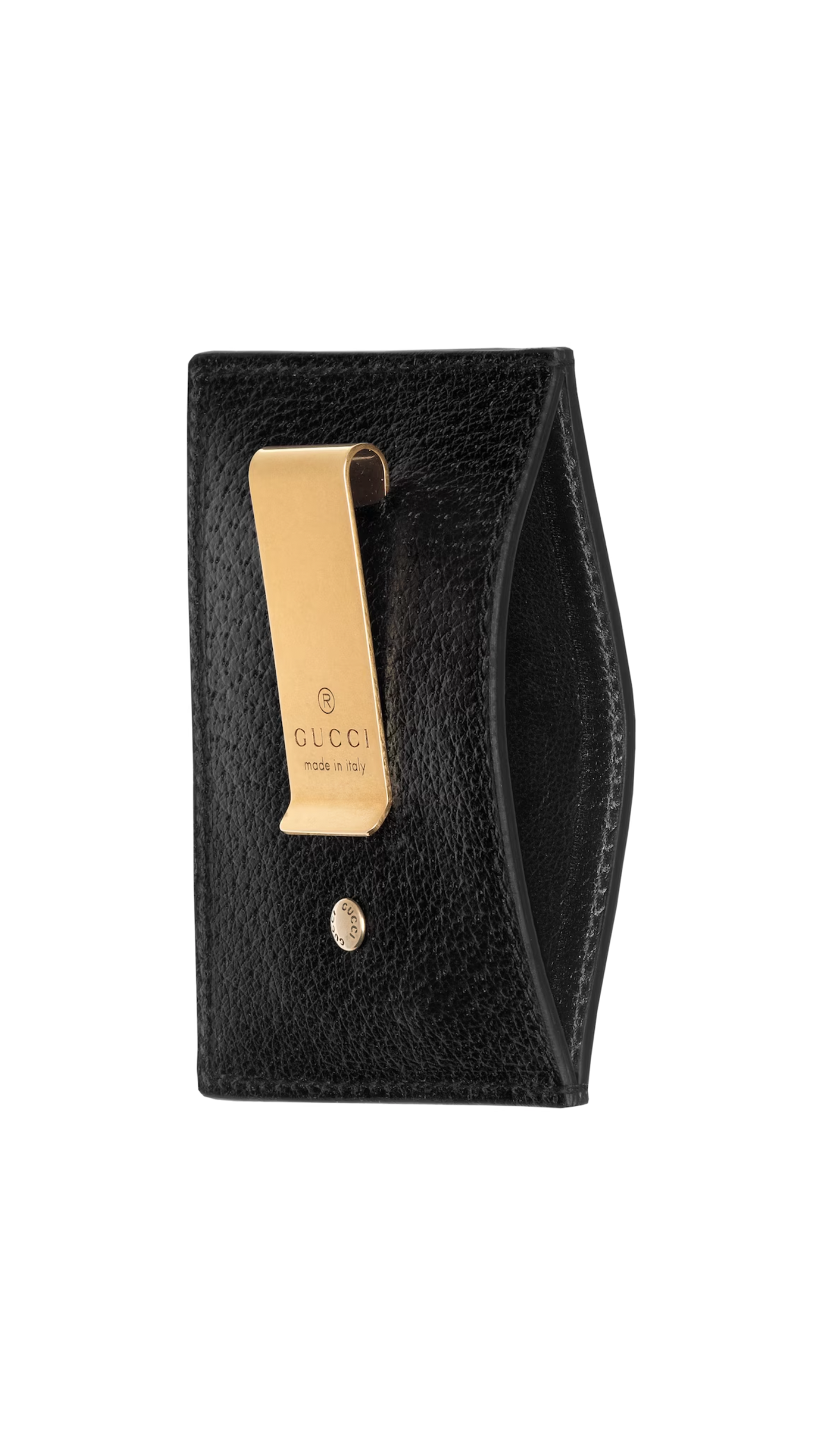 GG Marmont Leather Money Clip - Black