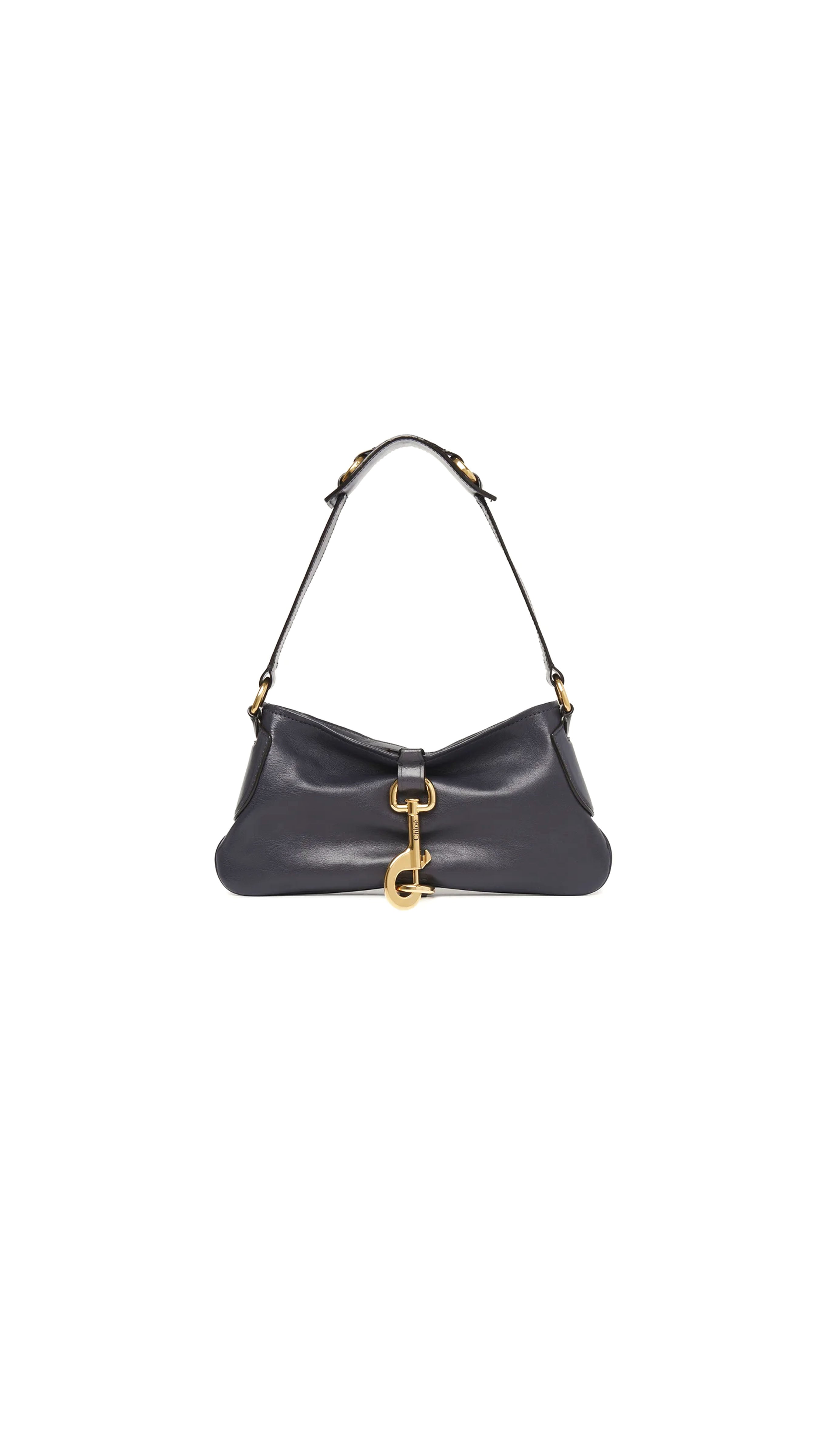 Kerala 25 Shoulder Bag In Soft Leather - Black Navy