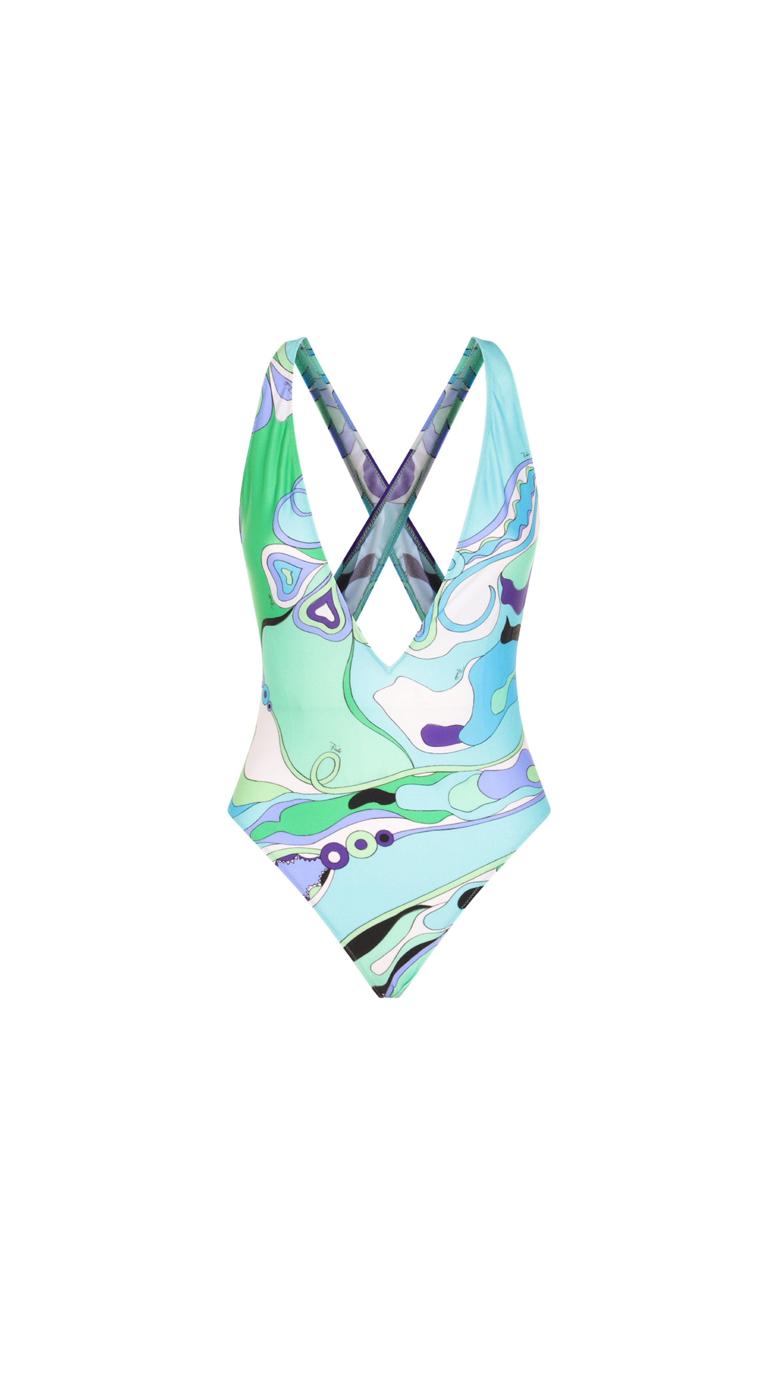 Orchide Print One Piece Swimsuit - Blue/Green Mix