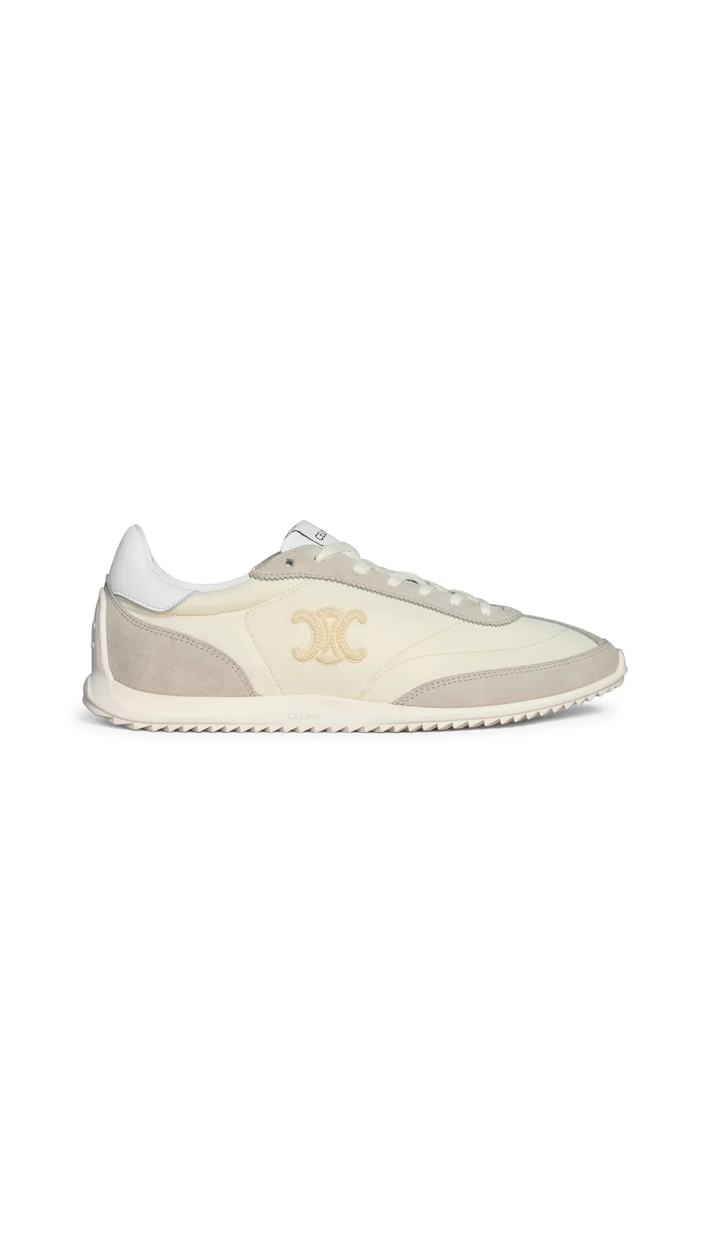 Racer Low Top Sneaker in Nylon, Suede and Calfskin - Vanilla