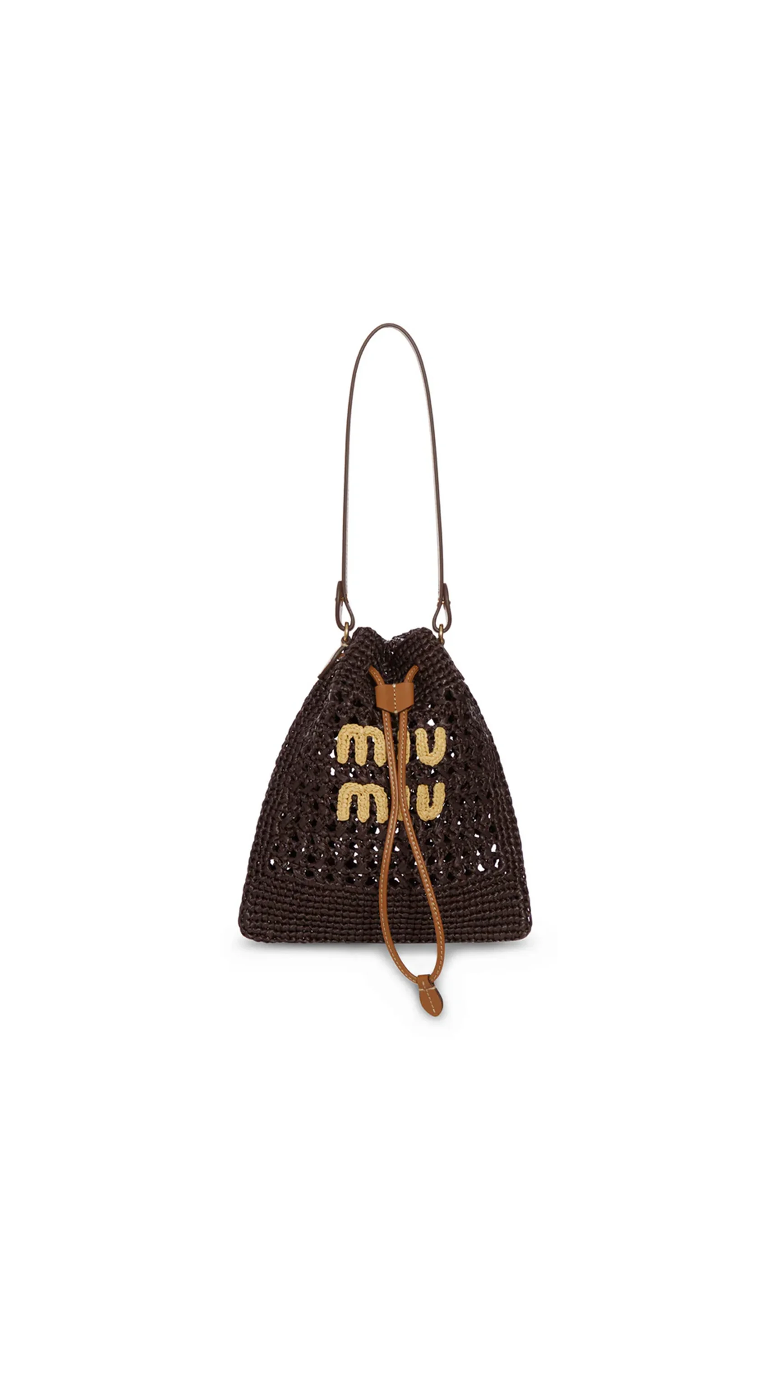 Woven Fabric Mini-Bag - Cocoa Brown/Natural